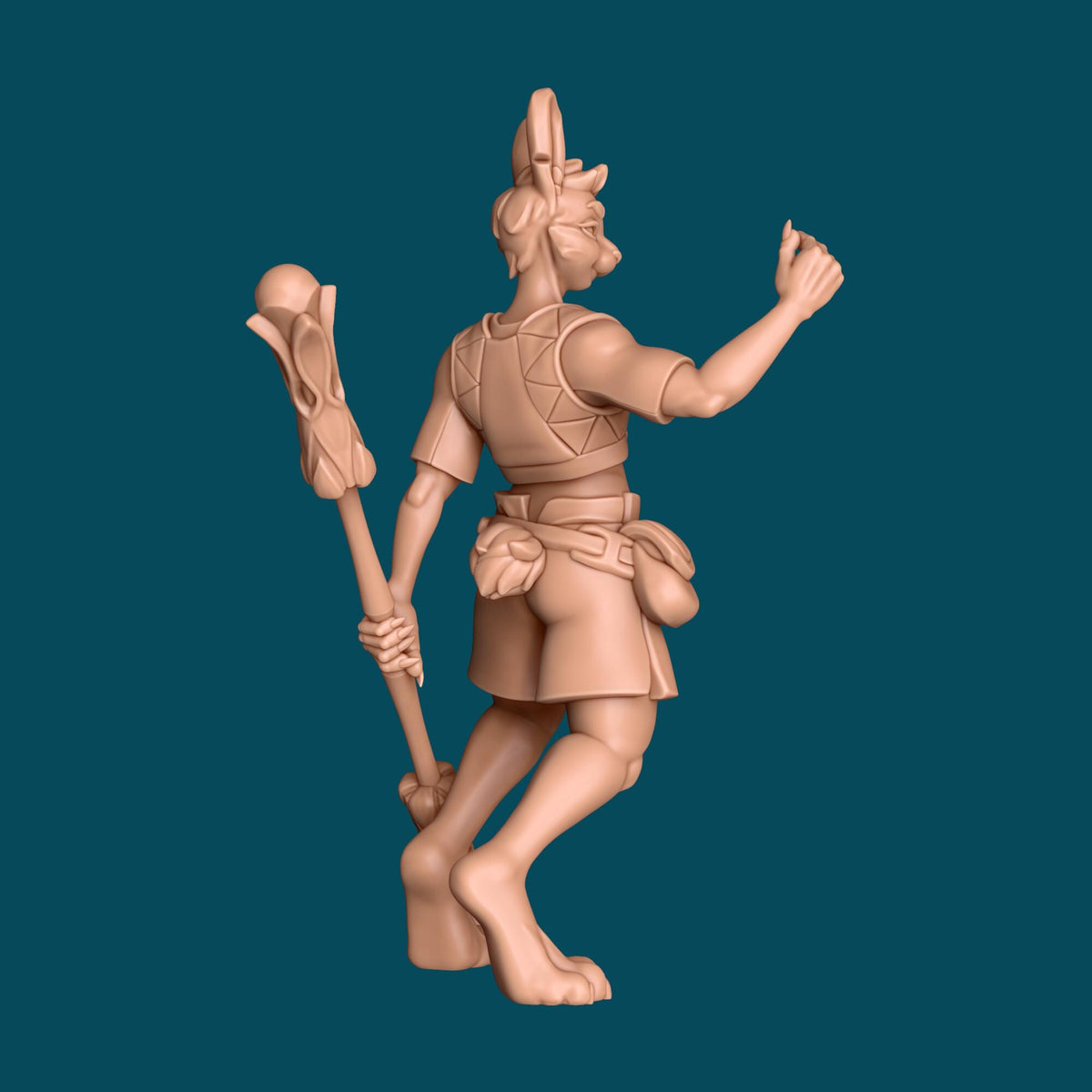 Frederick, Harengon Monk Miniature - 28mm / 32mm / 36mm - Awkward Penguin Minis - Resin Printed Figure for D&D, Daggerheart, and Painting