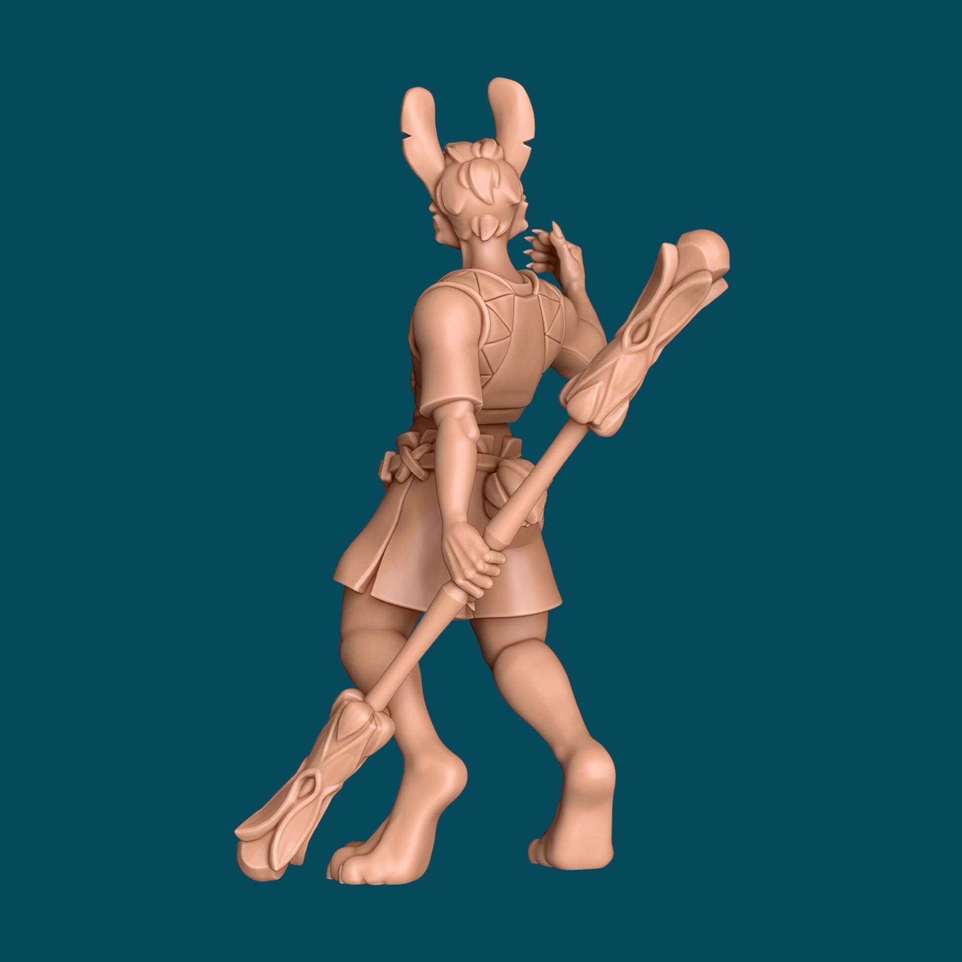 Frederick, Harengon Monk Miniature - 28mm / 32mm / 36mm - Awkward Penguin Minis - Resin Printed Figure for D&D, Daggerheart, and Painting