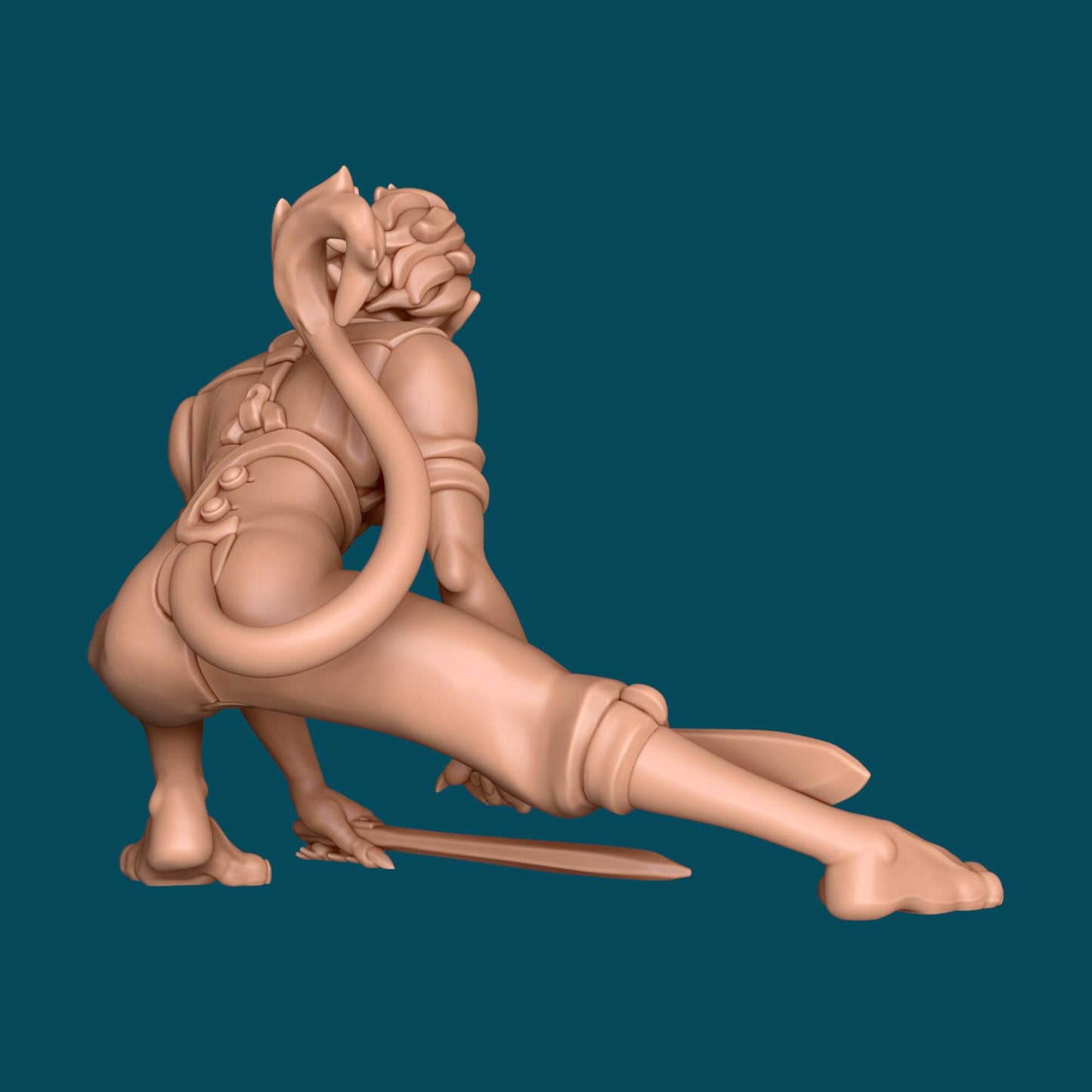 Honeybadger, Machete Shifter Miniature - 28mm / 32mm / 36mm -Awkward Penguin Minis- Resin Printed Figure for D&D, Daggerheart, and Painting