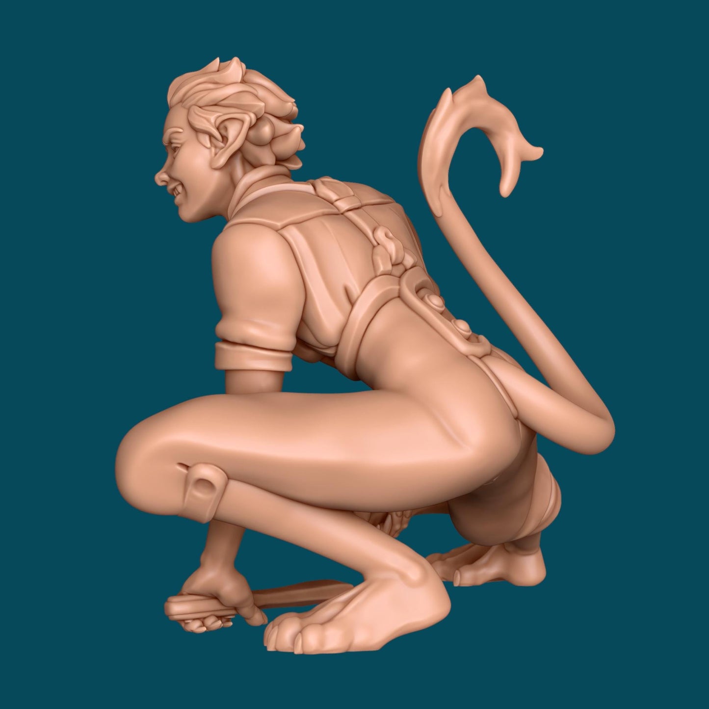 Honeybadger, Machete Shifter Miniature - 28mm / 32mm / 36mm -Awkward Penguin Minis- Resin Printed Figure for D&D, Daggerheart, and Painting