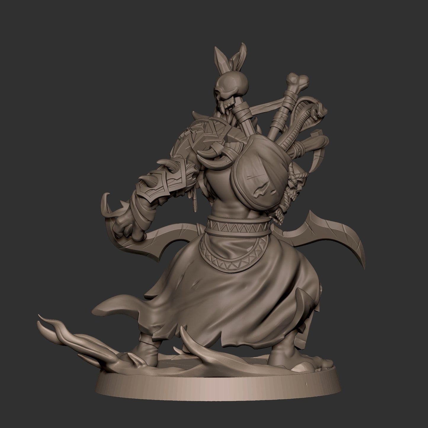 Troll Shadow Hunter Miniature - 28mm / 32mm / 36mm - Bite the Bullet - Resin Printed Figure for D&D, TTRPGs, and Board Games