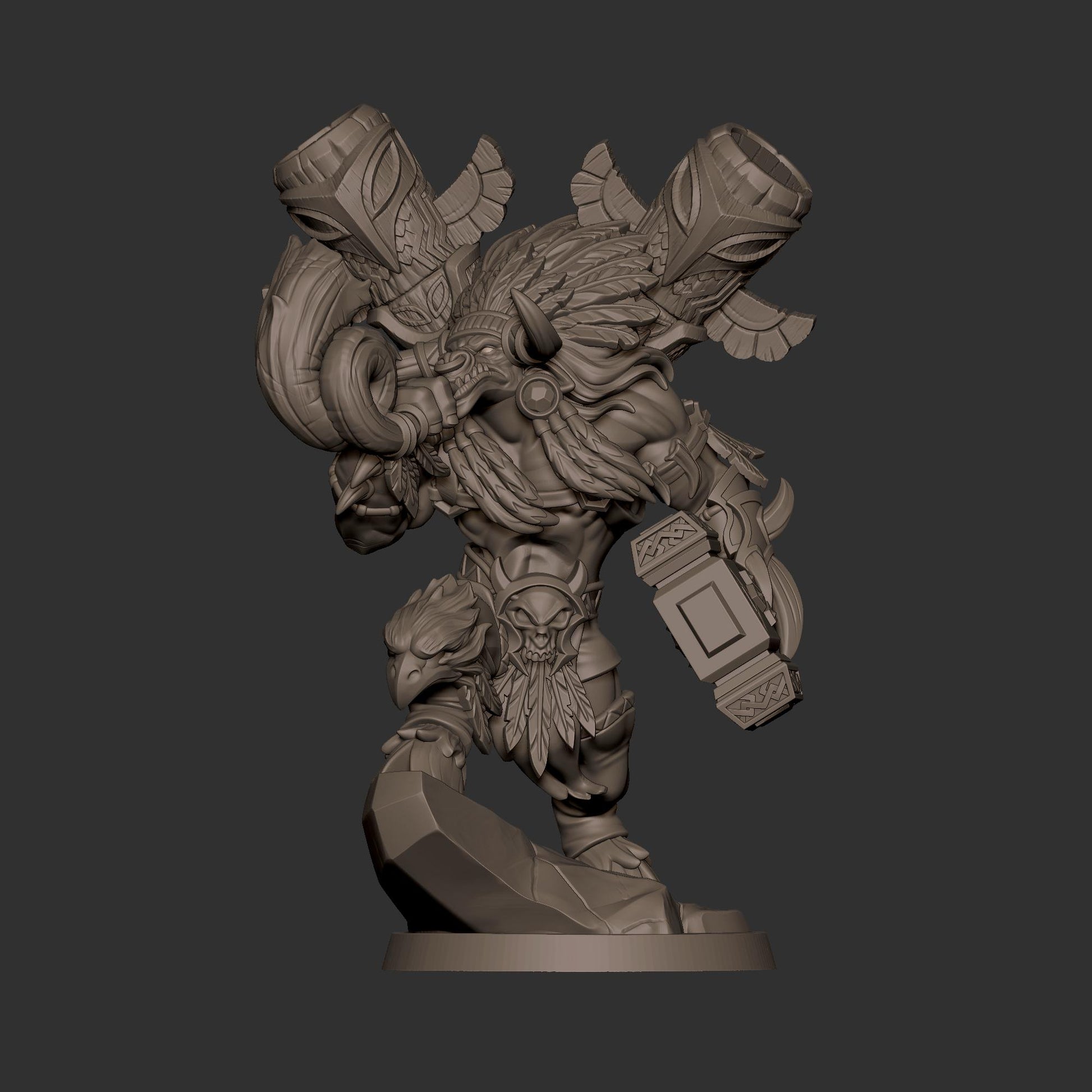 Tauren Chieftain Warrior Miniature - 28mm / 32mm / 36mm - Bite the Bullet - Resin Printed Figure for D&D, TTRPGs, and Board Games
