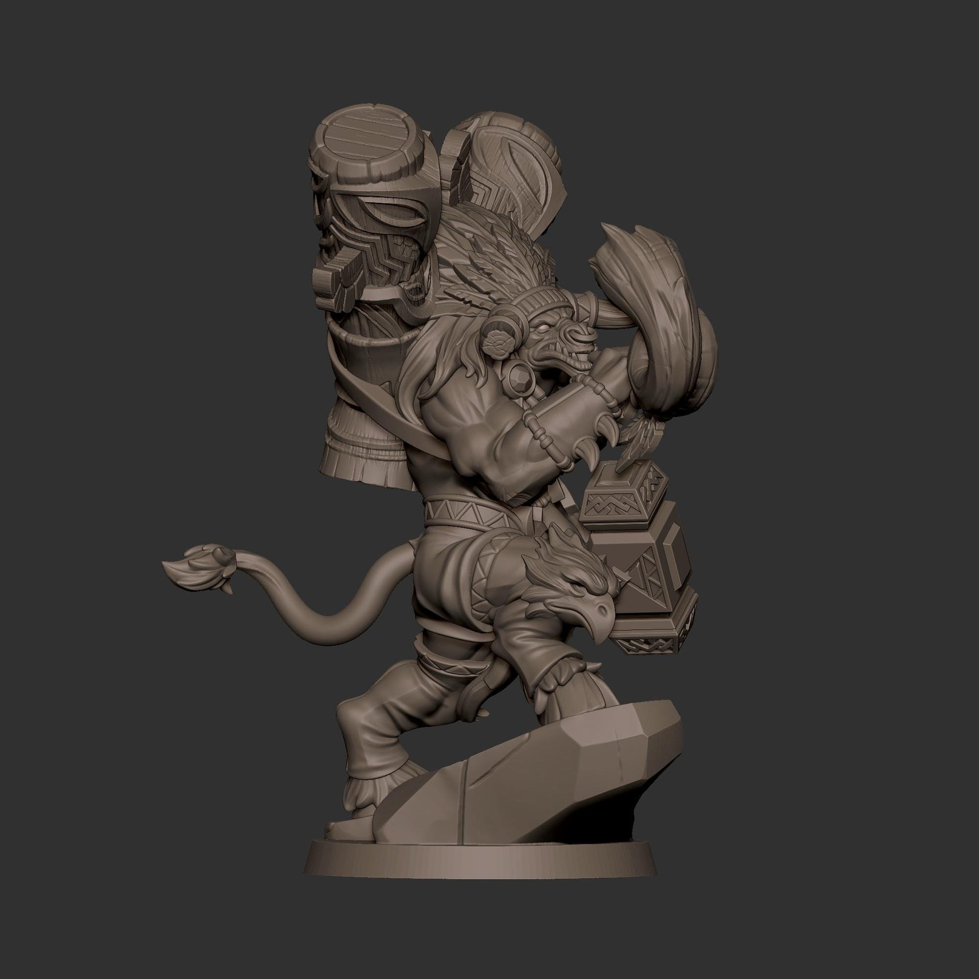 Tauren Chieftain Warrior Miniature - 28mm / 32mm / 36mm - Bite the Bullet - Resin Printed Figure for D&D, TTRPGs, and Board Games