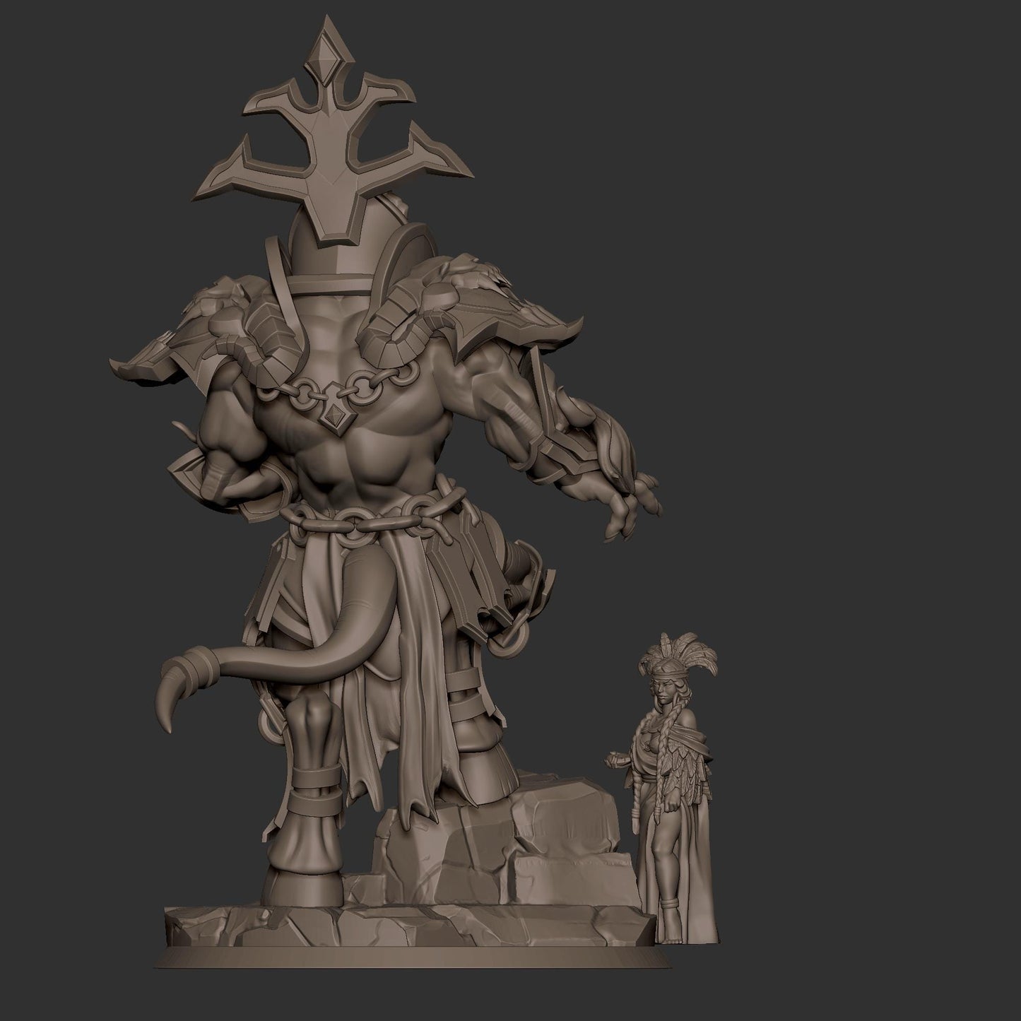 Eredar Warlock Miniature - 28mm / 32mm / 36mm - Bite the Bullet - Resin Printed Figure for D&D, TTRPGs, and Board Games