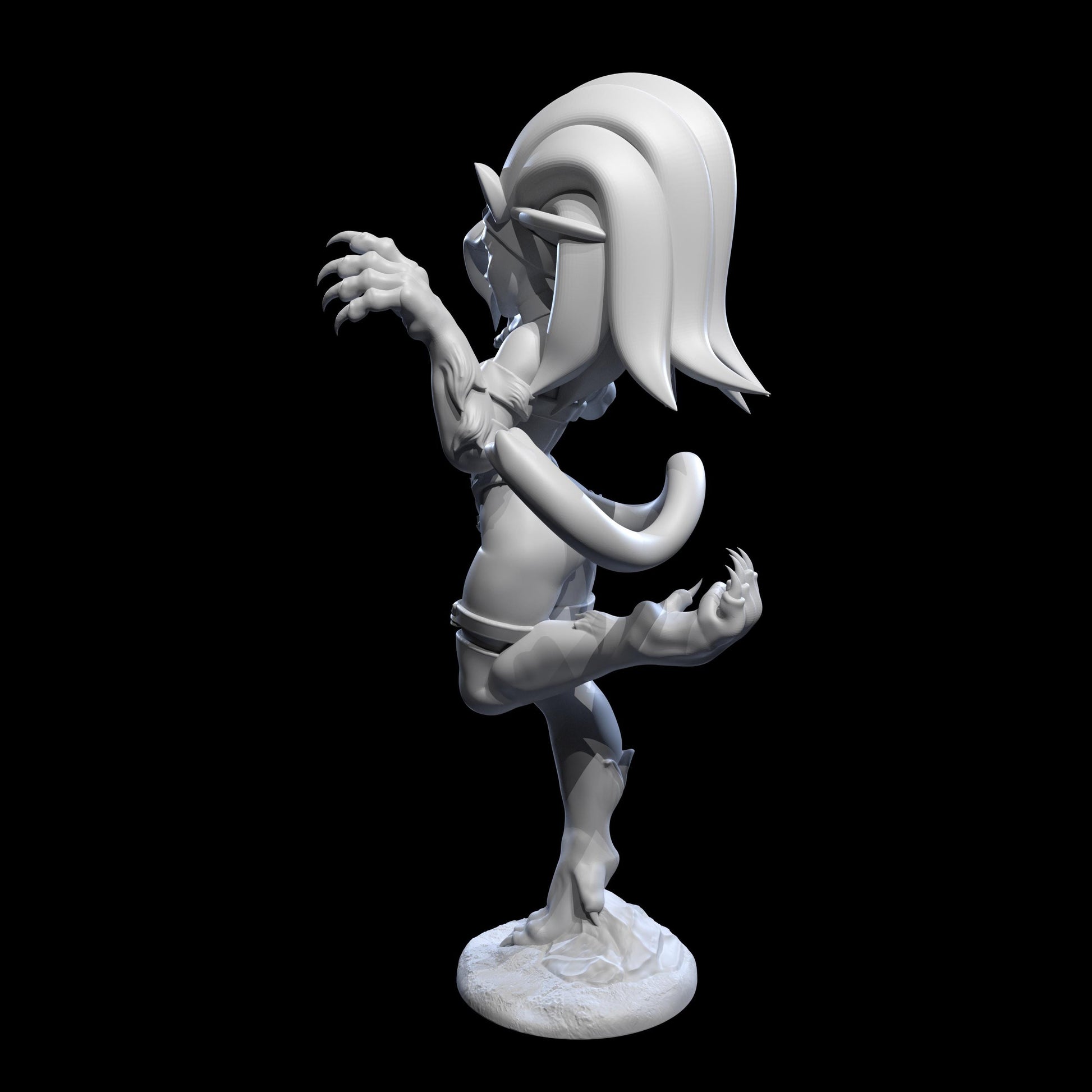 Dark Cat Lady Miniature - 28mm / 32mm / 36mm / 75mm - Ethan Savage Studios - Resin Printed Figure for D&D, TTRPGs, and Board Games