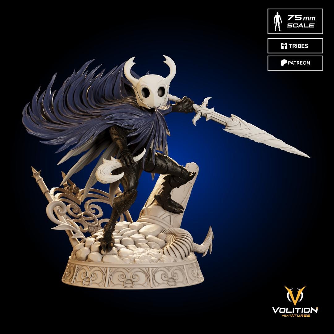 Void Knight Figure - 28mm / 32mm / 36mm / 75mm / 1:10 - Volition Miniatures - Resin Printed Figurine for D&D, TTRPGs, and Board Games