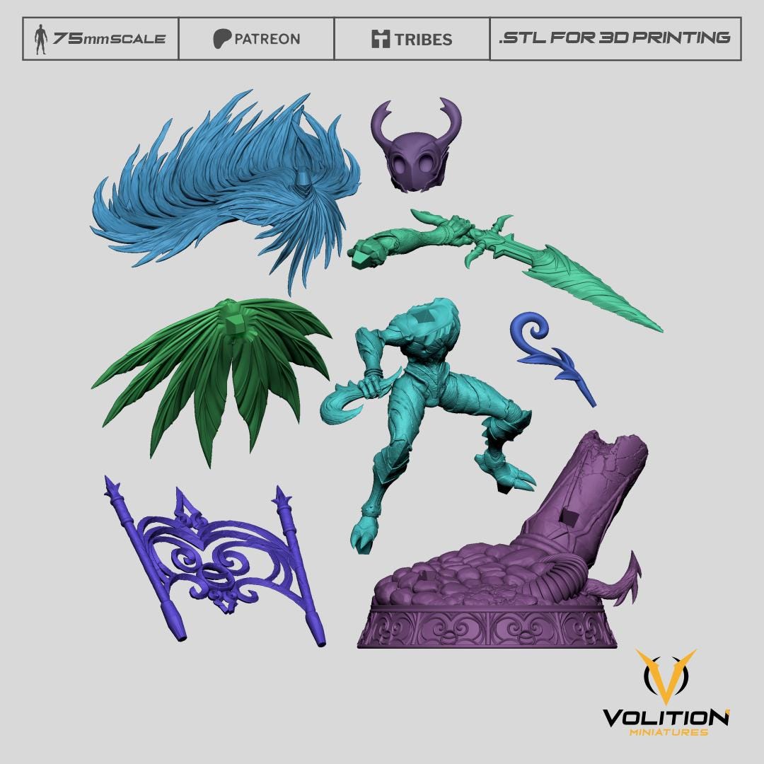 Void Knight Figure - 28mm / 32mm / 36mm / 75mm / 1:10 - Volition Miniatures - Resin Printed Figurine for D&D, TTRPGs, and Board Games