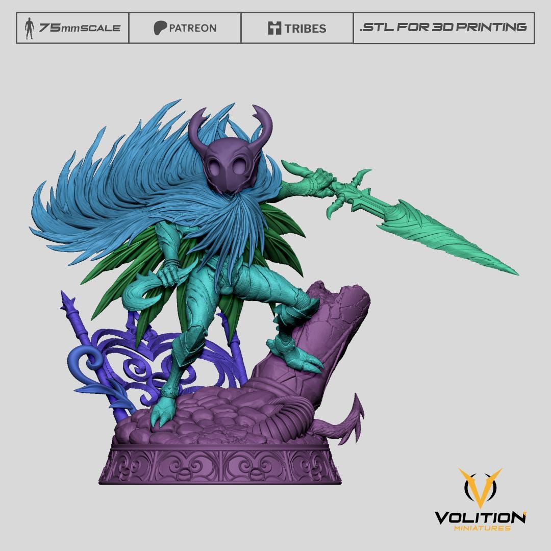 Void Knight Figure - 28mm / 32mm / 36mm / 75mm / 1:10 - Volition Miniatures - Resin Printed Figurine for D&D, TTRPGs, and Board Games