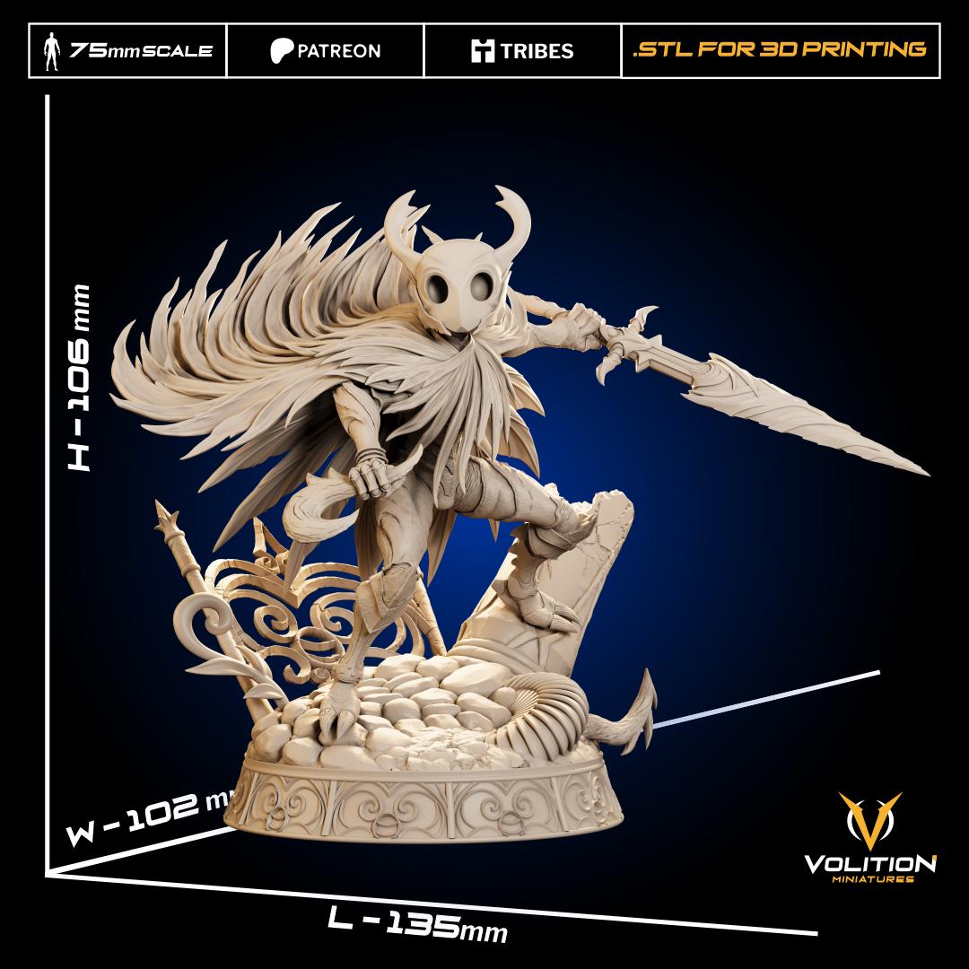 Void Knight Figure - 28mm / 32mm / 36mm / 75mm / 1:10 - Volition Miniatures - Resin Printed Figurine for D&D, TTRPGs, and Board Games