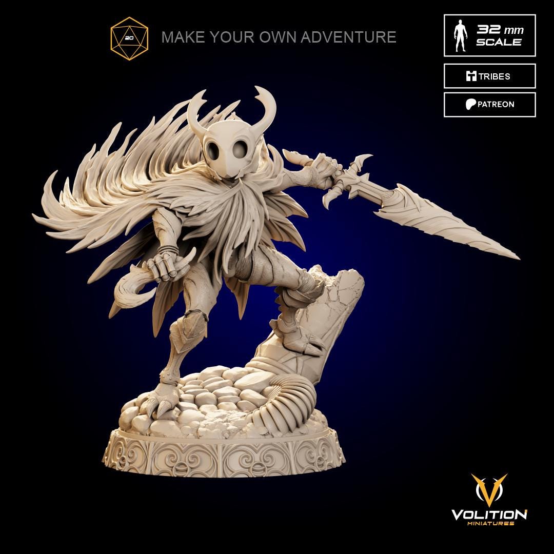 Void Knight Figure - 28mm / 32mm / 36mm / 75mm / 1:10 - Volition Miniatures - Resin Printed Figurine for D&D, TTRPGs, and Board Games