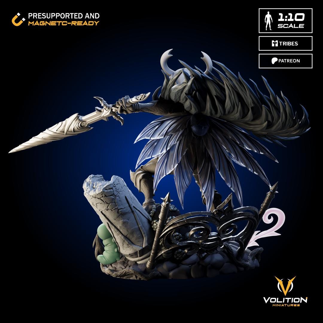 Void Knight Figure - 28mm / 32mm / 36mm / 75mm / 1:10 - Volition Miniatures - Resin Printed Figurine for D&D, TTRPGs, and Board Games