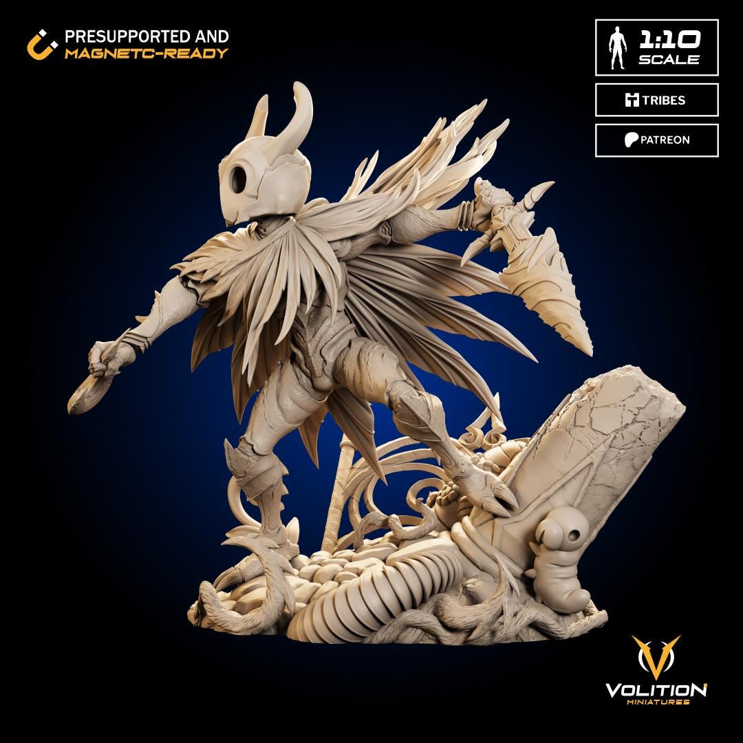 Void Knight Figure - 28mm / 32mm / 36mm / 75mm / 1:10 - Volition Miniatures - Resin Printed Figurine for D&D, TTRPGs, and Board Games