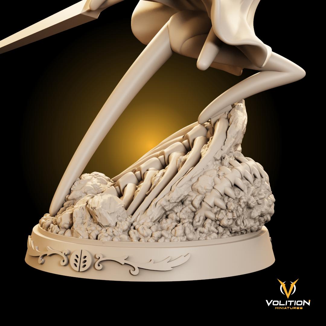 Needle Princess Miniature - 28mm / 32mm / 36mm / 75mm - Volition Miniatures - Resin Printed Figurine for D&D, TTRPGs, and Board Games