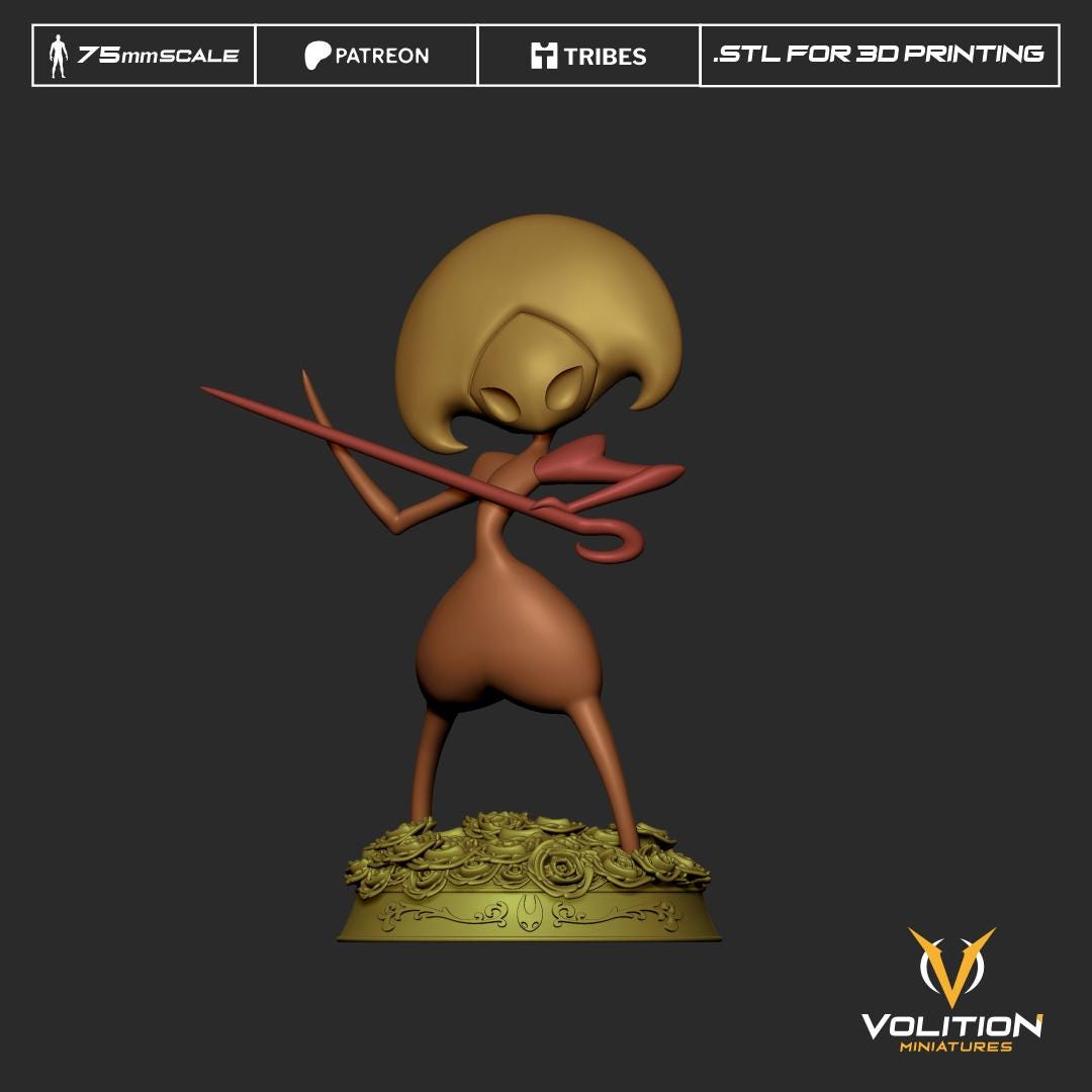 Golden Needle Figure - 75mm - Volition Miniatures - Unpainted Resin Printed Figurine
