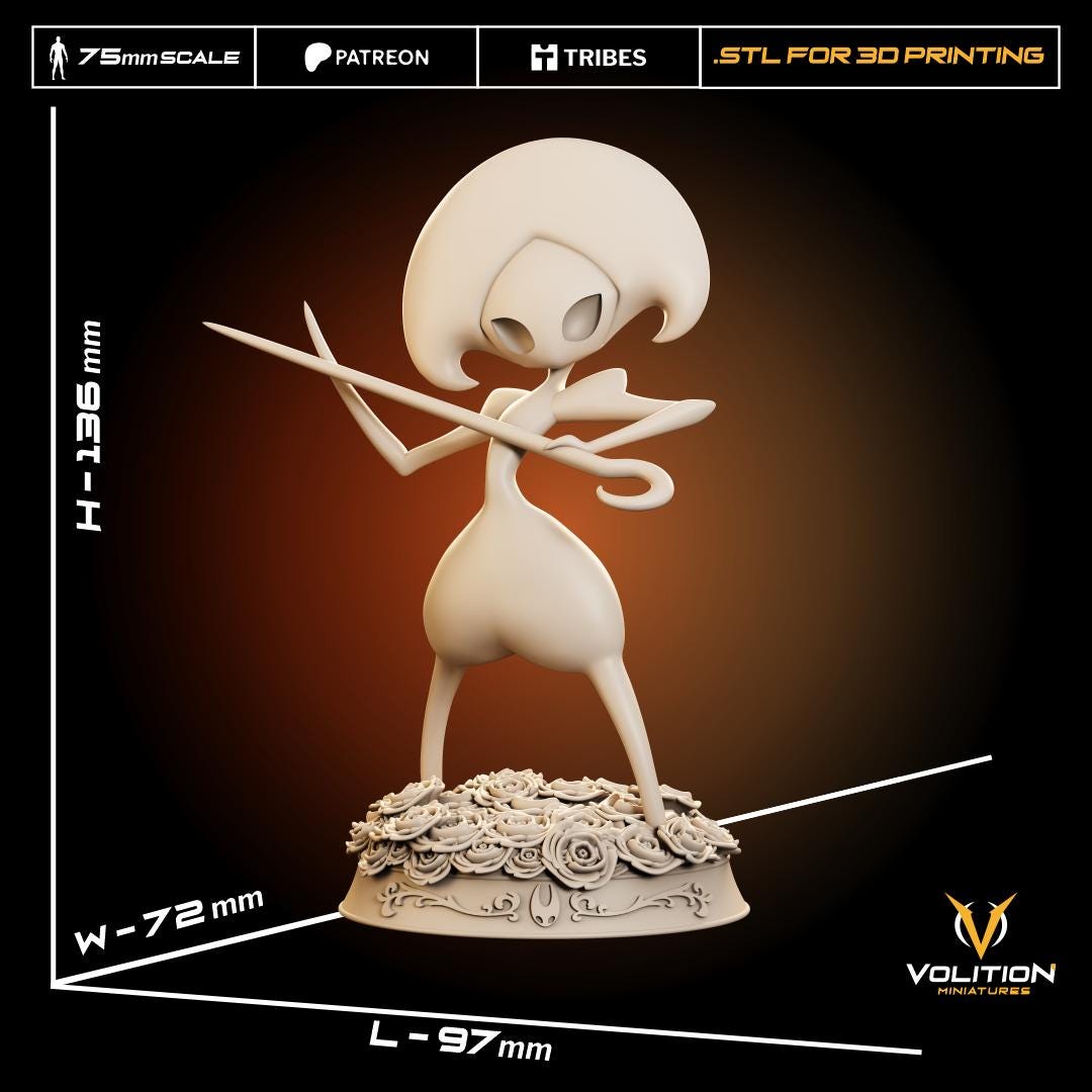 Golden Needle Figure - 75mm - Volition Miniatures - Unpainted Resin Printed Figurine