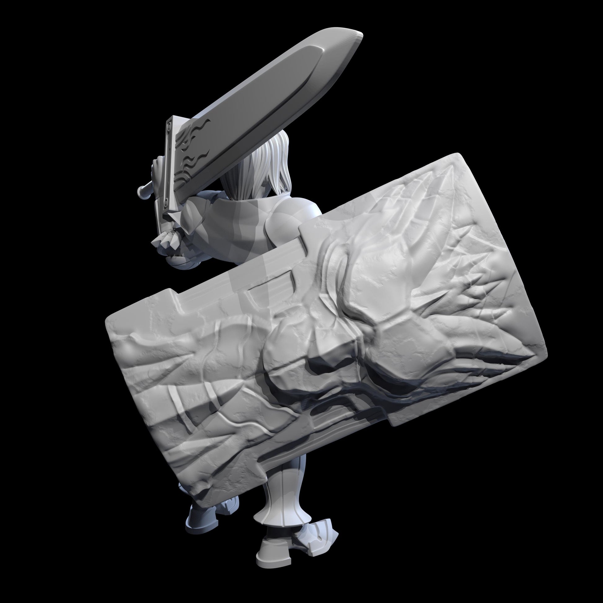Giantess Warrior Miniature - 28mm / 32mm / 36mm / 75mm - Ethan Savage Studios - Resin Printed Figure for D&D, TTRPGs, and Board Games