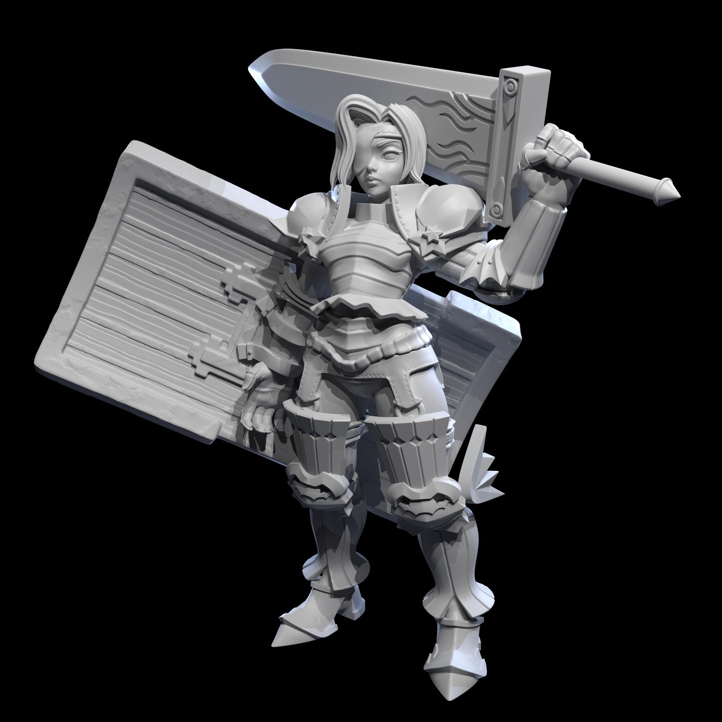 Giantess Warrior Miniature - 28mm / 32mm / 36mm / 75mm - Ethan Savage Studios - Resin Printed Figure for D&D, TTRPGs, and Board Games