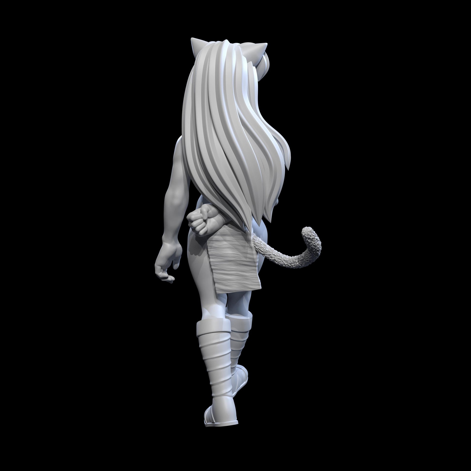 Catgirl Pink Miniature - 28mm / 32mm / 36mm / 75mm - Ethan Savage Studios - Resin Printed Figure for D&D, TTRPGs, and Board Games