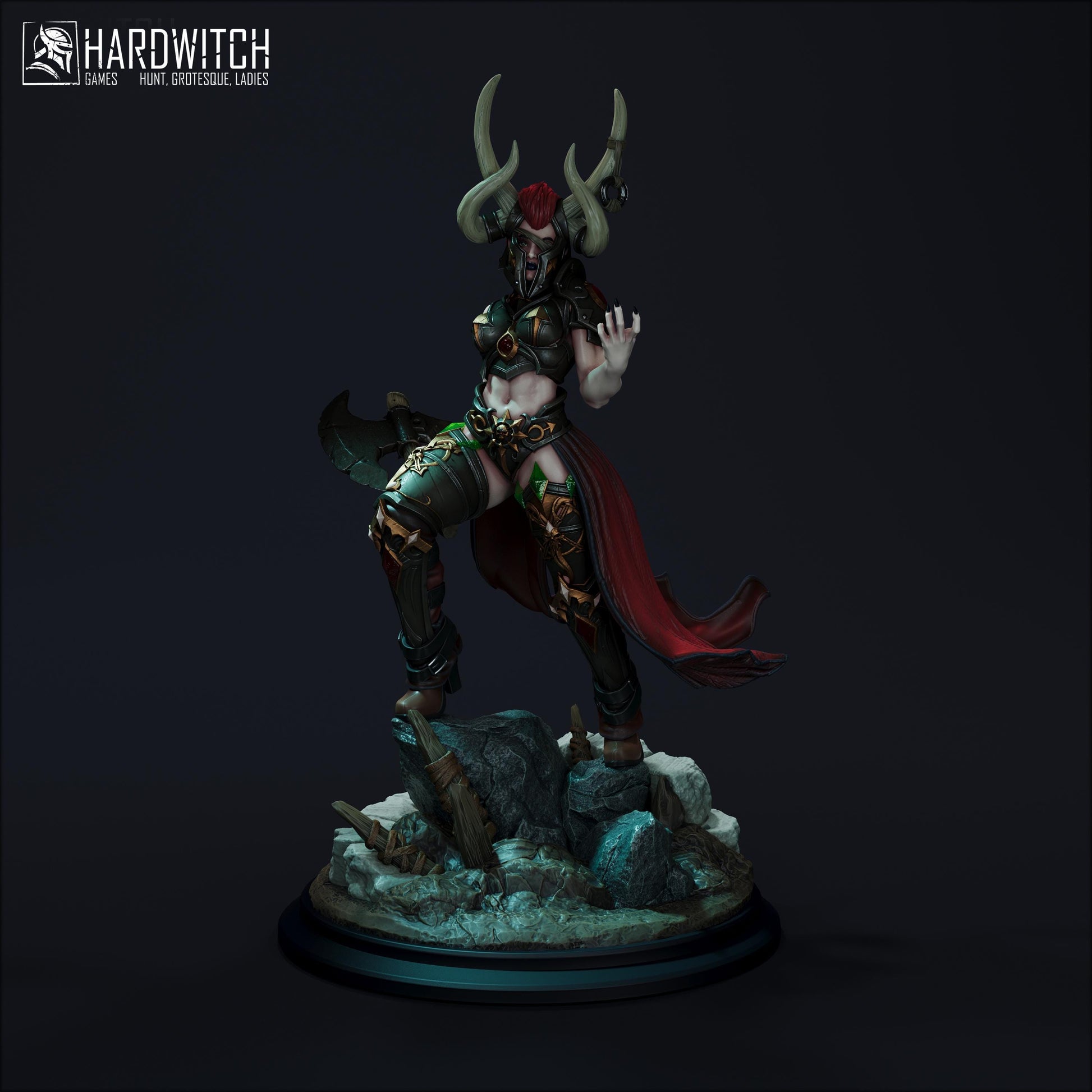 Gerta Bokart Miniature - 28mm / 32mm / 36mm / 75mm - HardWitch Games - Resin Printed Figure for D&D, TTRPGs, and Board Gaming
