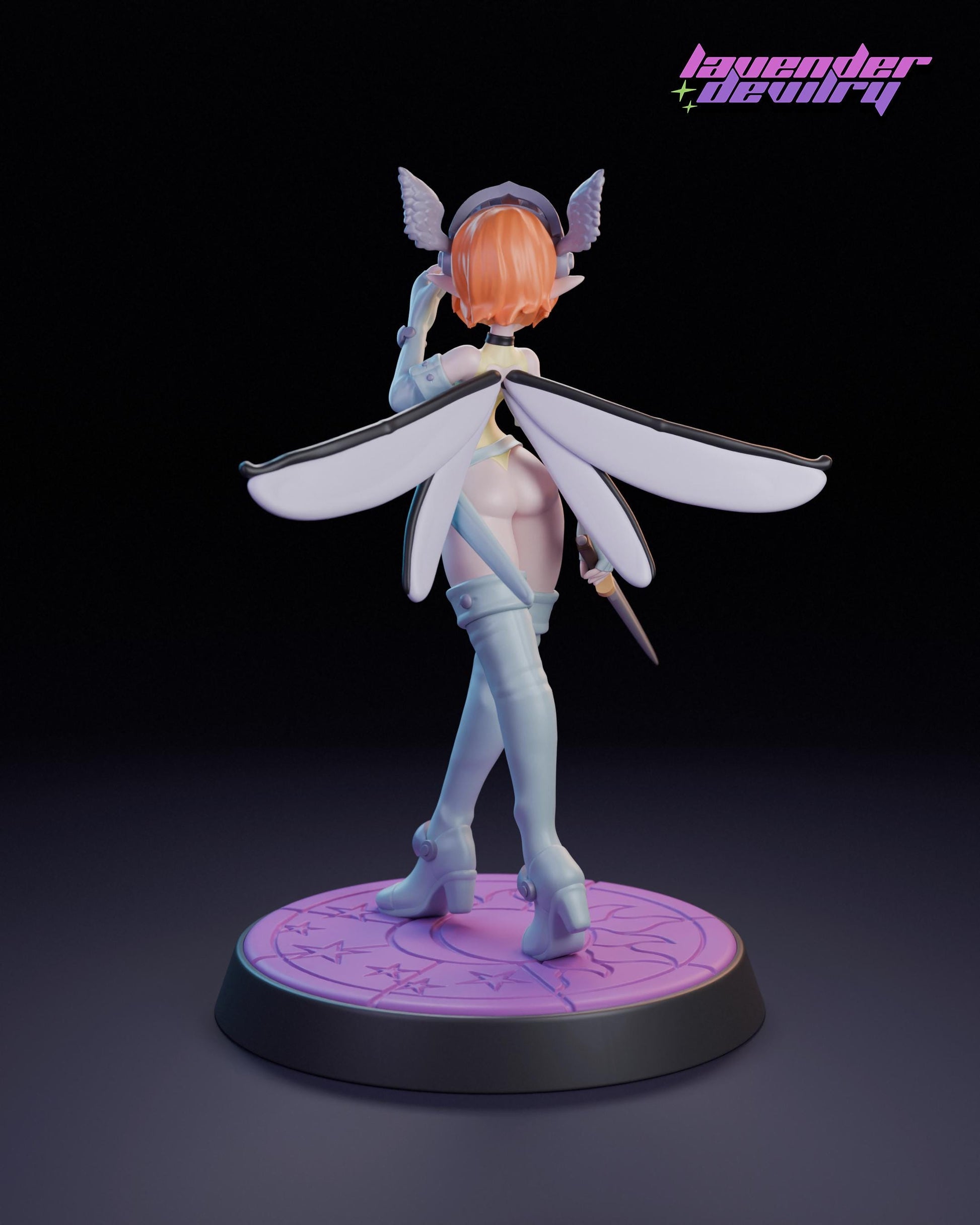 Pixie Partner Miniature - 28mm / 32mm / 36mm / 75mm - Lavender Devilry - Unpainted Resin Printed Figure for D&D, TTRPGs and Board Games