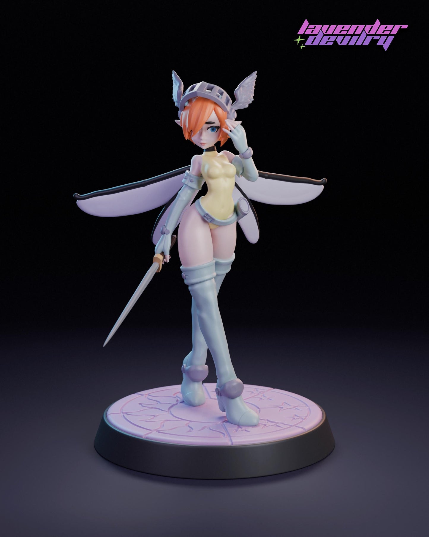 Pixie Partner Miniature - 28mm / 32mm / 36mm / 75mm - Lavender Devilry - Unpainted Resin Printed Figure for D&D, TTRPGs and Board Games