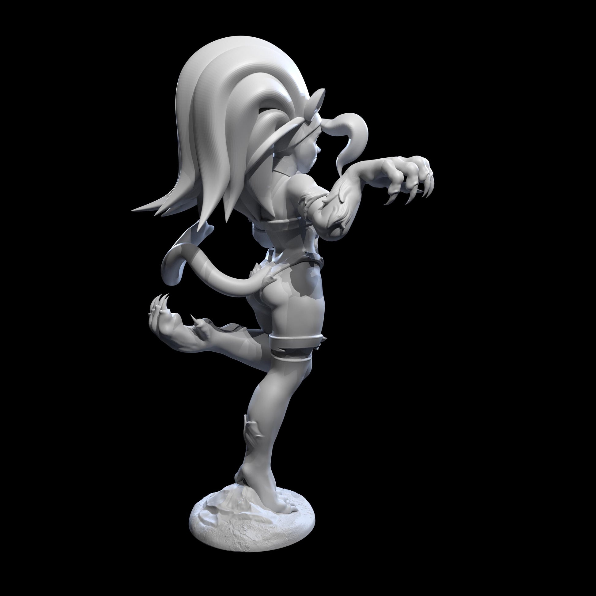 Dark Cat Lady Miniature - 28mm / 32mm / 36mm / 75mm - Ethan Savage Studios - Resin Printed Figure for D&D, TTRPGs, and Board Games