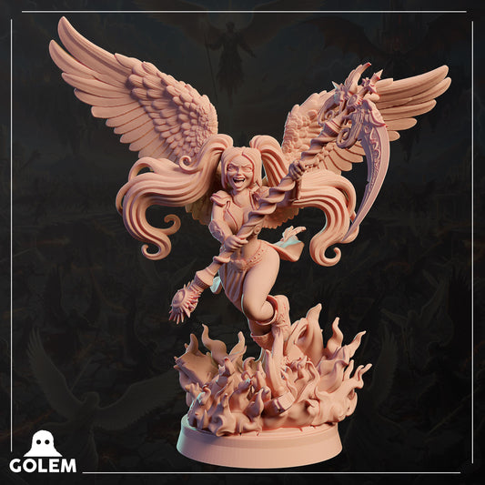 Angelic Scythiel Miniature - 28mm / 32mm / 36mm / 75mm - GOLEM WORKSHOP 3D - Resin Printed Figure for D&D, TTRPGs, and Board Games