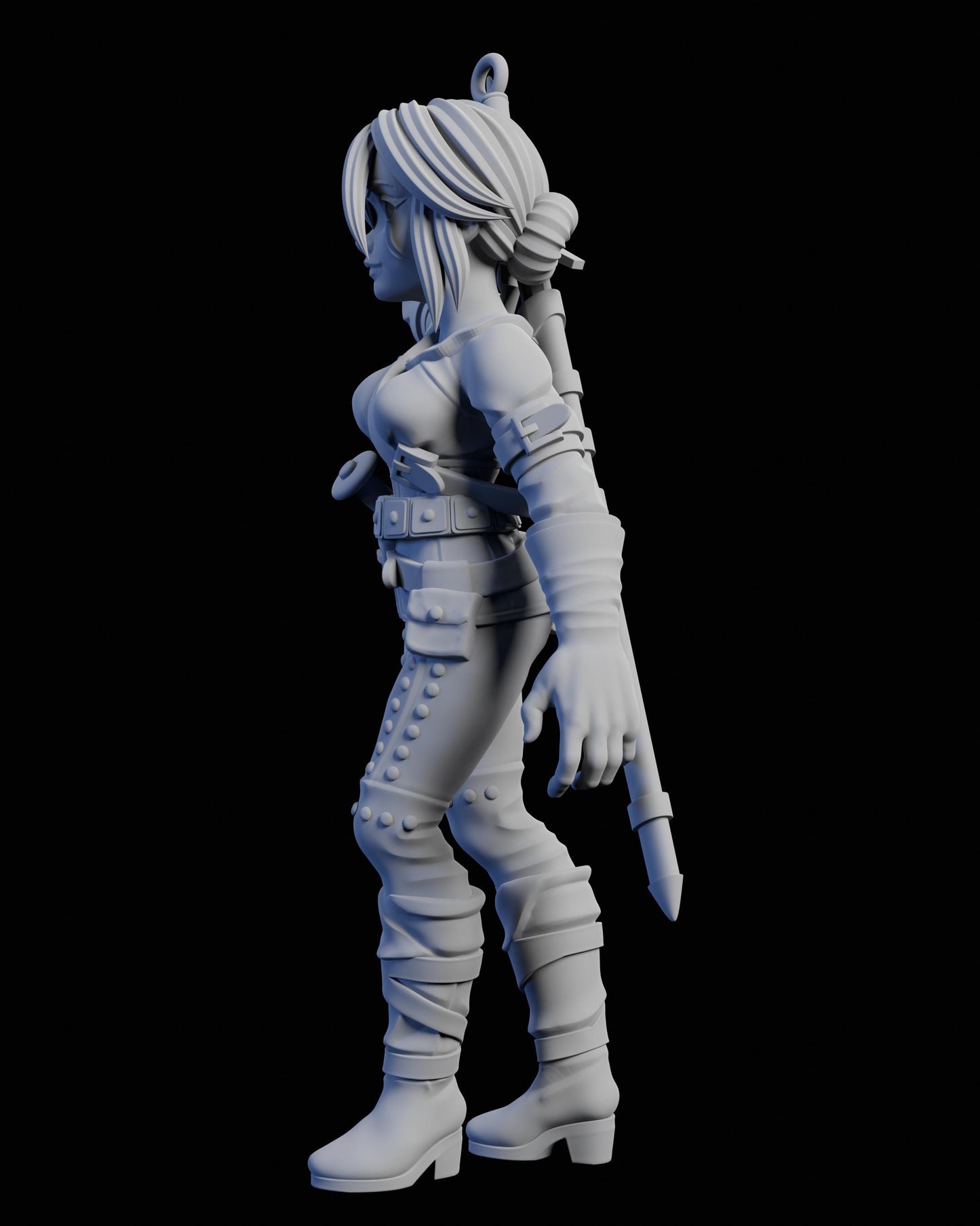 Huntress Miniature - 28mm / 32mm / 36mm / 75mm - Ethan Savage Studios - Unpainted Resin Printed Figure for D&D, TTRPGs, and Board Games