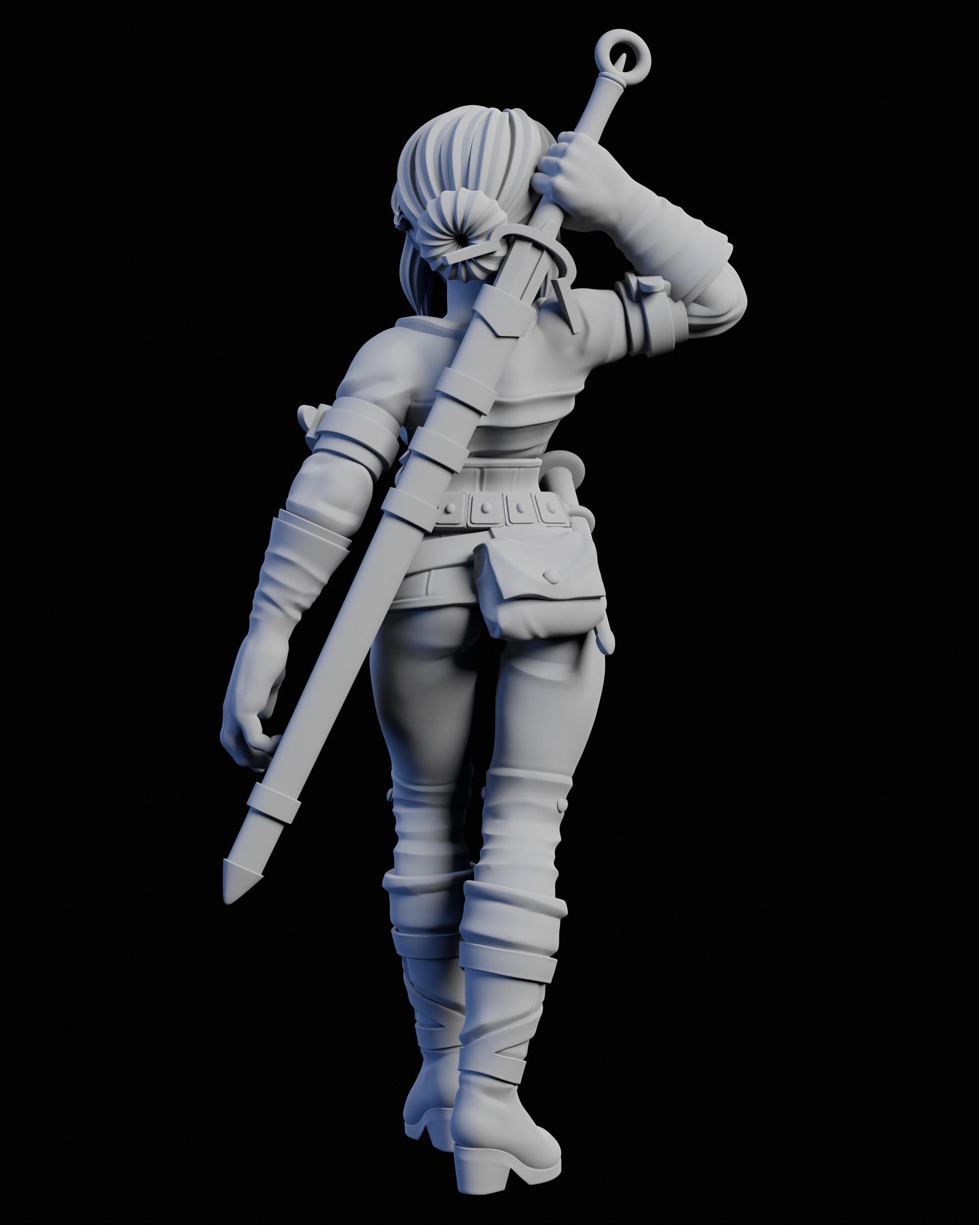 Huntress Miniature - 28mm / 32mm / 36mm / 75mm - Ethan Savage Studios - Unpainted Resin Printed Figure for D&D, TTRPGs, and Board Games