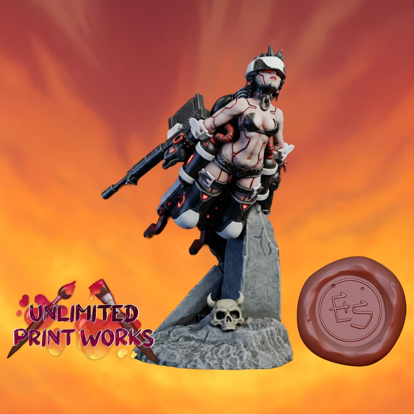 Cherub-07 Miniature - 28mm / 32mm / 36mm / 75mm - Ethan Savage Studios - Unpainted Resin Printed Figure for D&D, TTRPGs, and Board Games