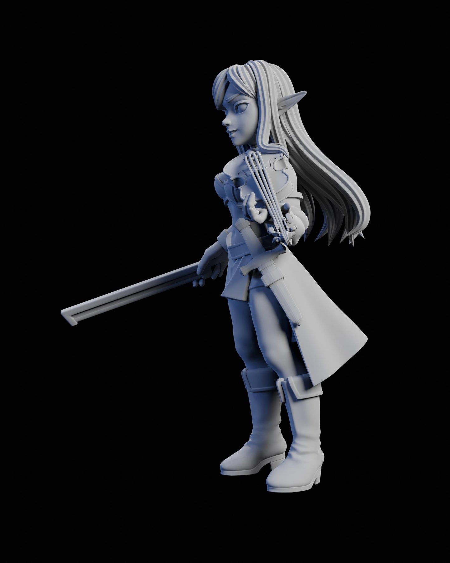 Bard Fiora Miniature - 28mm / 32mm / 36mm / 75mm - Ethan Savage Studios - Unpainted Resin Printed Figure for D&D, TTRPGs, and Board Games