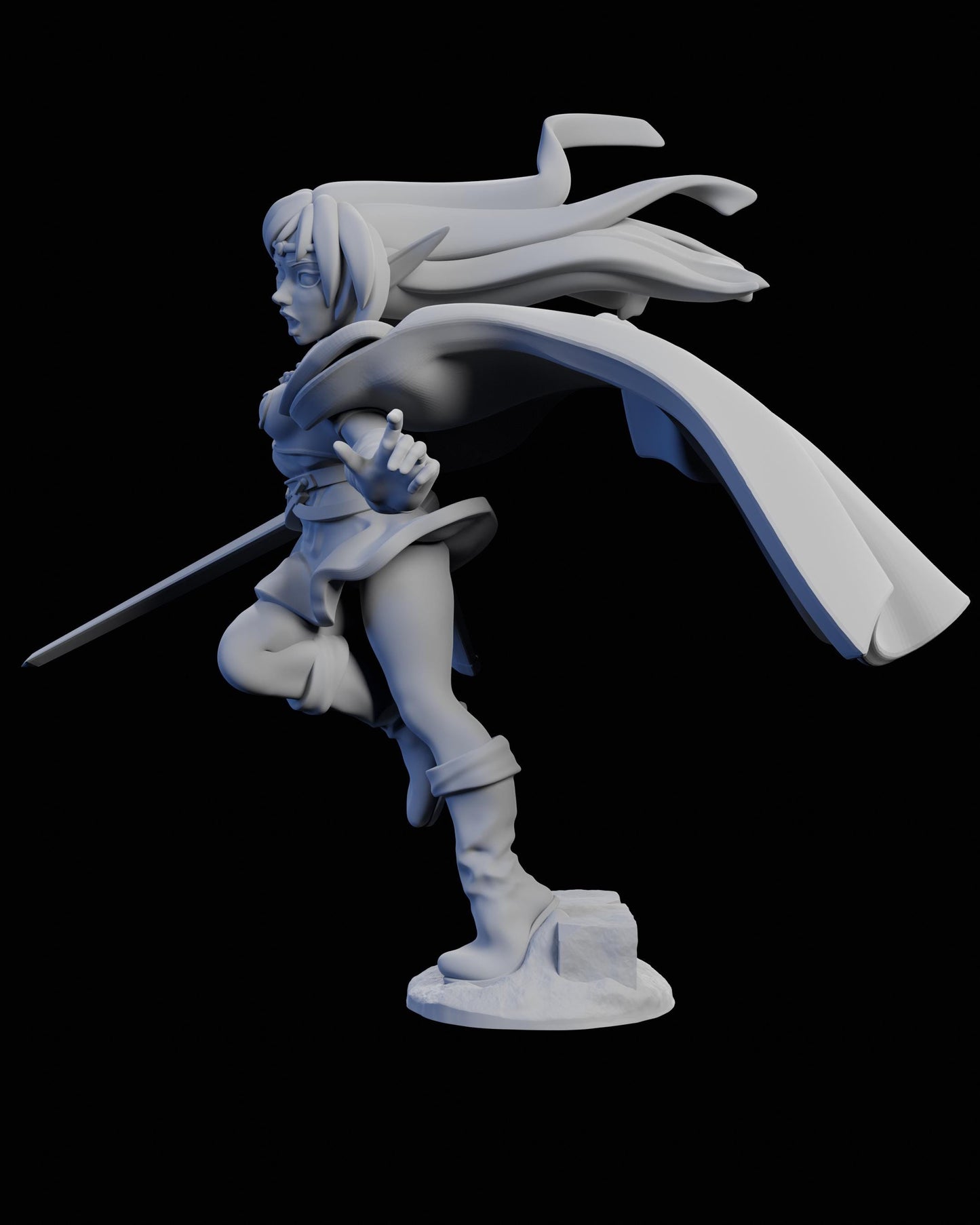 Elf Girl Dee Miniature - 28mm / 32mm / 36mm / 75mm - Ethan Savage Studios - Unpainted Resin Printed Figure for D&D, TTRPGs, and Board Games