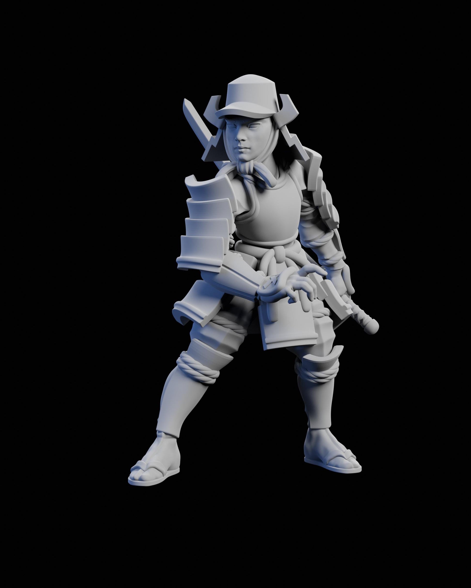Samurai Miniature - 28mm / 32mm / 36mm / 75mm - Ethan Savage Studios - Resin Printed Figure for D&D, TTRPGs, and Board Games