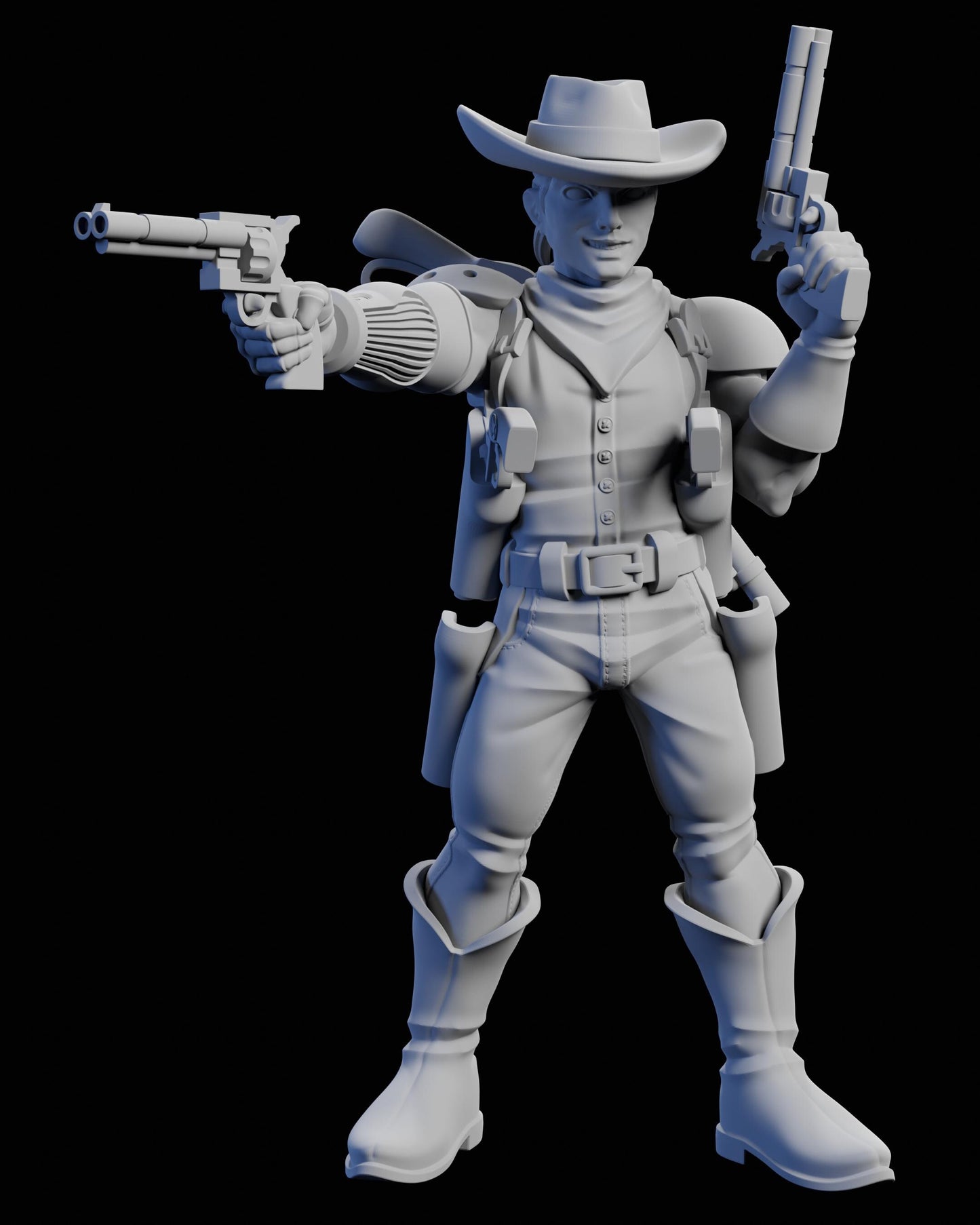 Cowboy Adam Miniature - 28mm / 32mm / 36mm / 75mm - Ethan Savage Studios - Unpainted Resin Printed Figure for D&D, TTRPGs, and Board Games