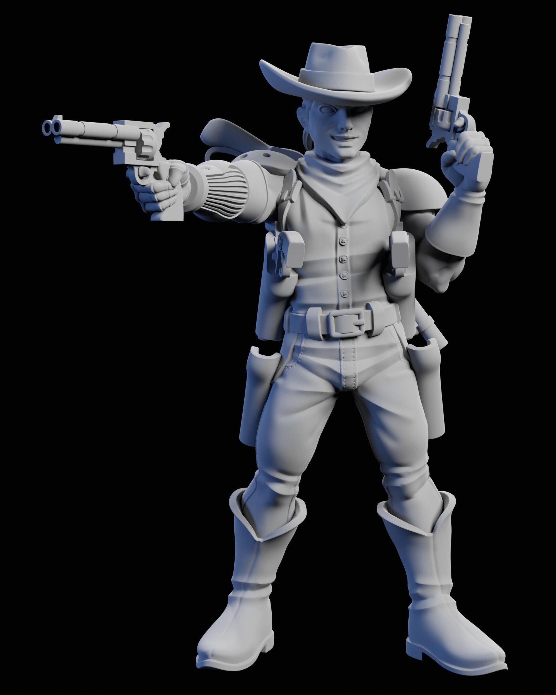 Cowboy Adam Miniature - 28mm / 32mm / 36mm / 75mm - Ethan Savage Studios - Unpainted Resin Printed Figure for D&D, TTRPGs, and Board Games