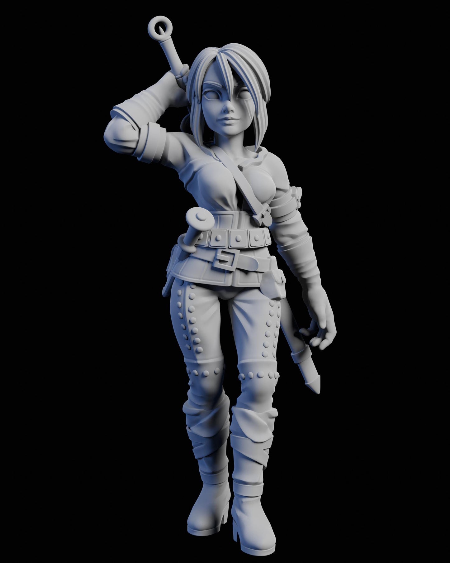 Huntress Miniature - 28mm / 32mm / 36mm / 75mm - Ethan Savage Studios - Unpainted Resin Printed Figure for D&D, TTRPGs, and Board Games