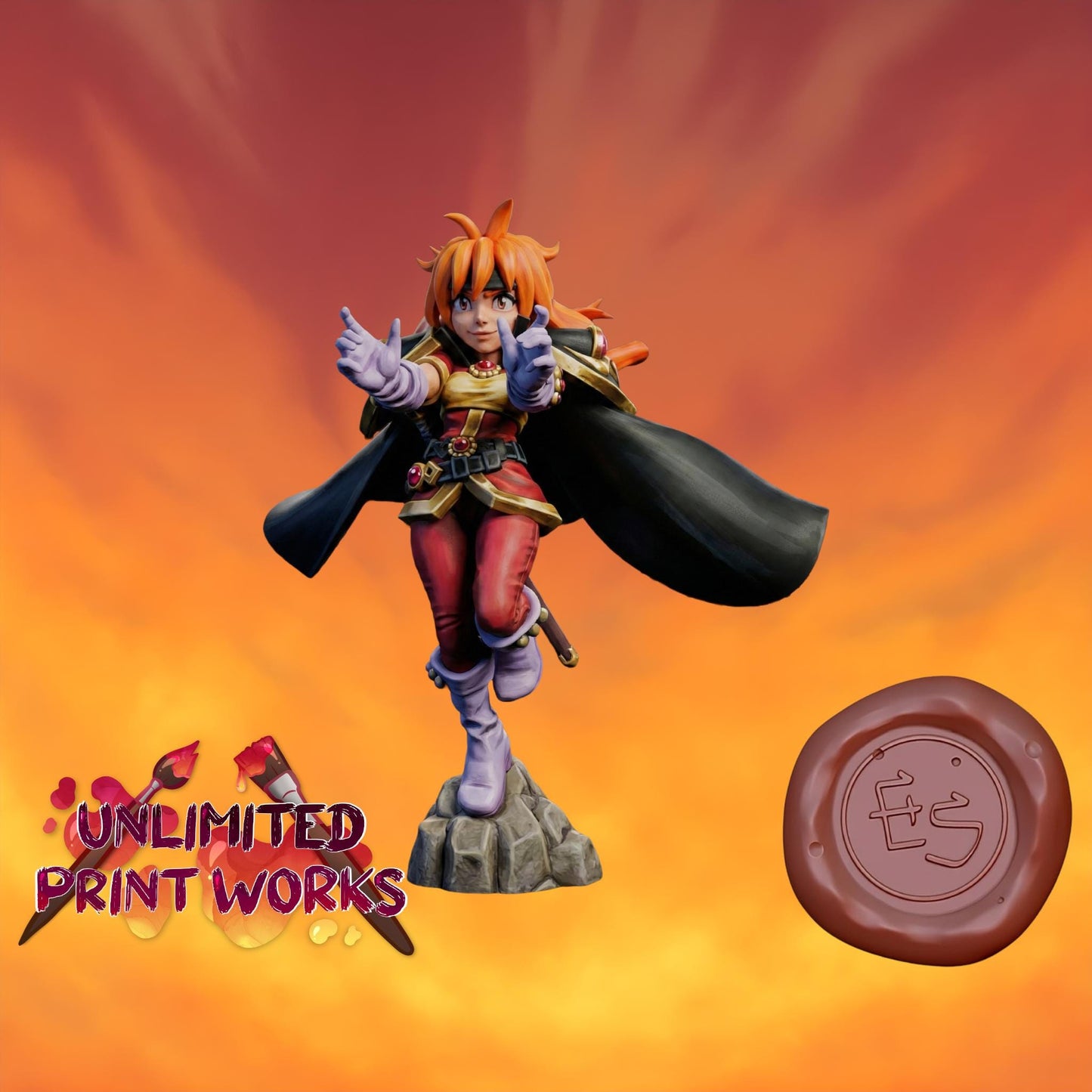 Sorcerer Rena Miniature - 28mm / 32mm / 36mm / 75mm - Ethan Savage Studios - Unpainted Resin Printed Figure for D&D, TTRPGs, and Board Games