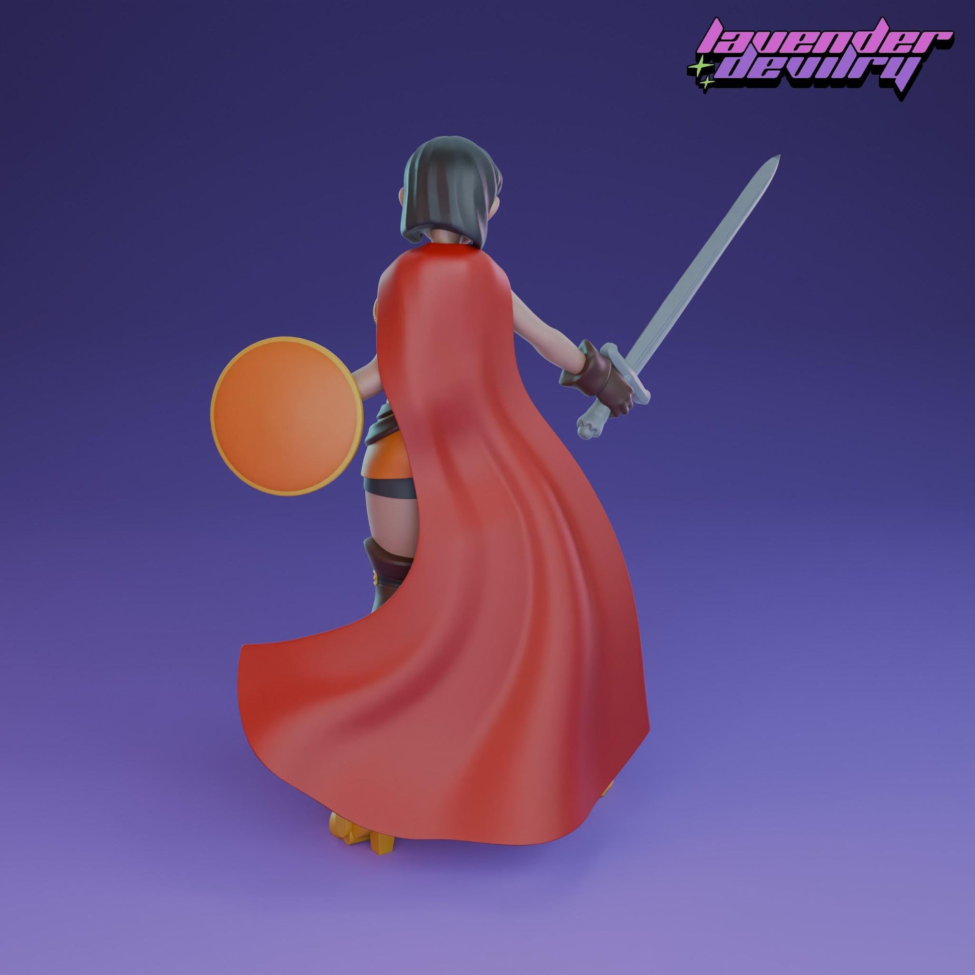 Warrior Kasandra Miniature - 28mm / 32mm / 36mm / 75mm - Lavender Devilry - Resin Printed Figure for D&D, TTRPGs and Board Games
