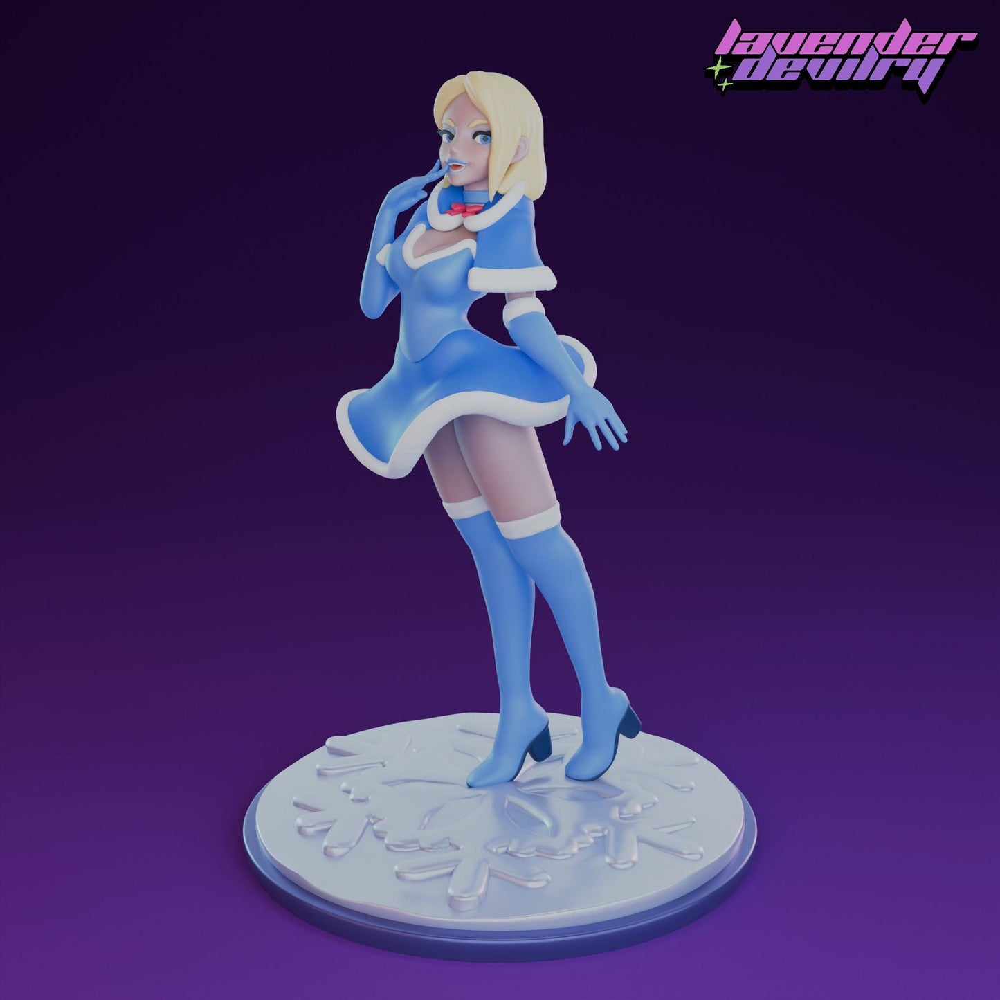 Frost Maiden Miniature - 28mm / 32mm / 36mm / 75mm - Lavender Devilry - Unpainted Resin Printed Figure for D&D, TTRPGs and Board Games