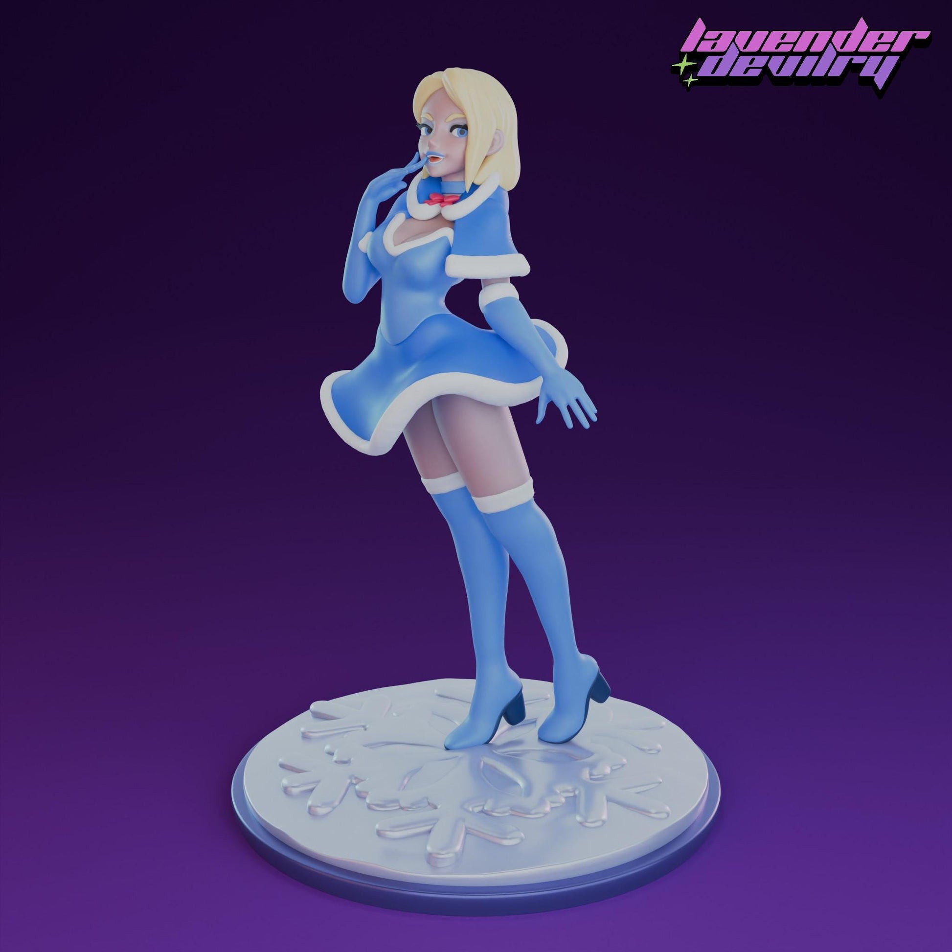 Frost Maiden Miniature - 28mm / 32mm / 36mm / 75mm - Lavender Devilry - Unpainted Resin Printed Figure for D&D, TTRPGs and Board Games