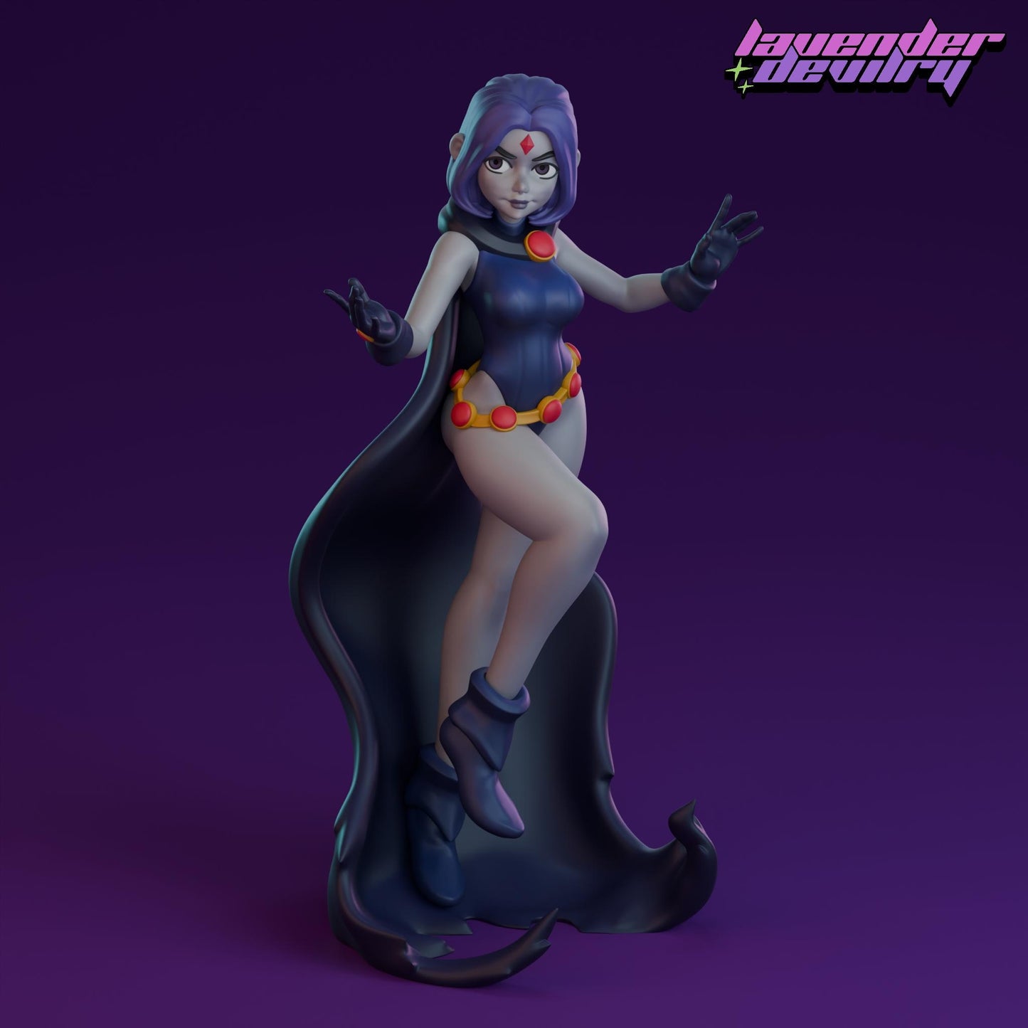 Witch Girl Miniature - 28mm / 32mm / 36mm / 75mm - Lavender Devilry - Unpainted Resin Printed Figure for D&D, TTRPGs and Board Games