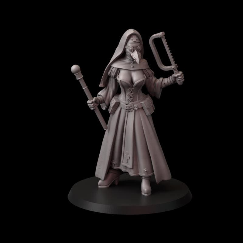 Fina's Nuns Miniatures - 28mm / 32mm / 36mm / 75mm - Crosslances - Unpainted Resin Printed Figure for TTRPGs and Wargaming