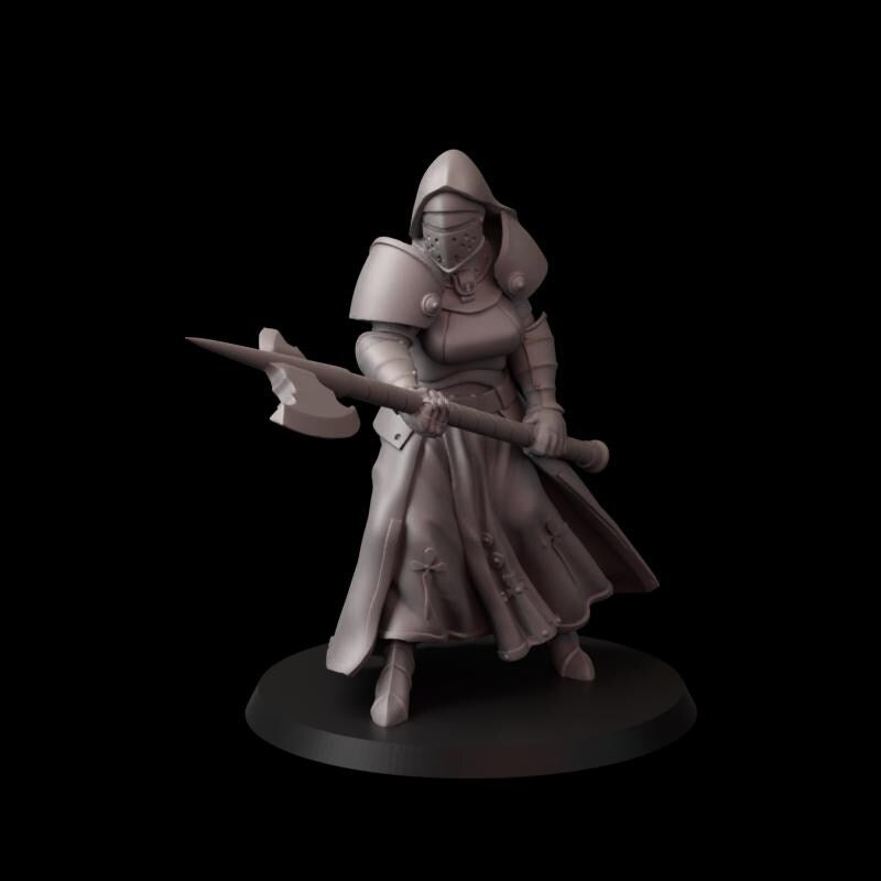 Fina's Nuns Miniatures - 28mm / 32mm / 36mm / 75mm - Crosslances - Unpainted Resin Printed Figure for TTRPGs and Wargaming