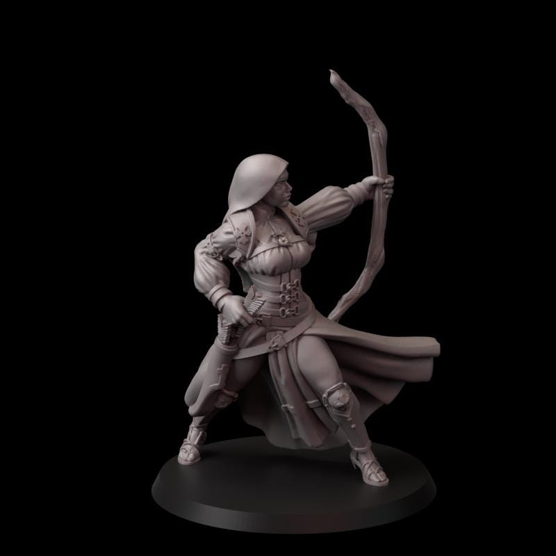 Fina's Nuns Miniatures - 28mm / 32mm / 36mm / 75mm - Crosslances - Unpainted Resin Printed Figure for TTRPGs and Wargaming
