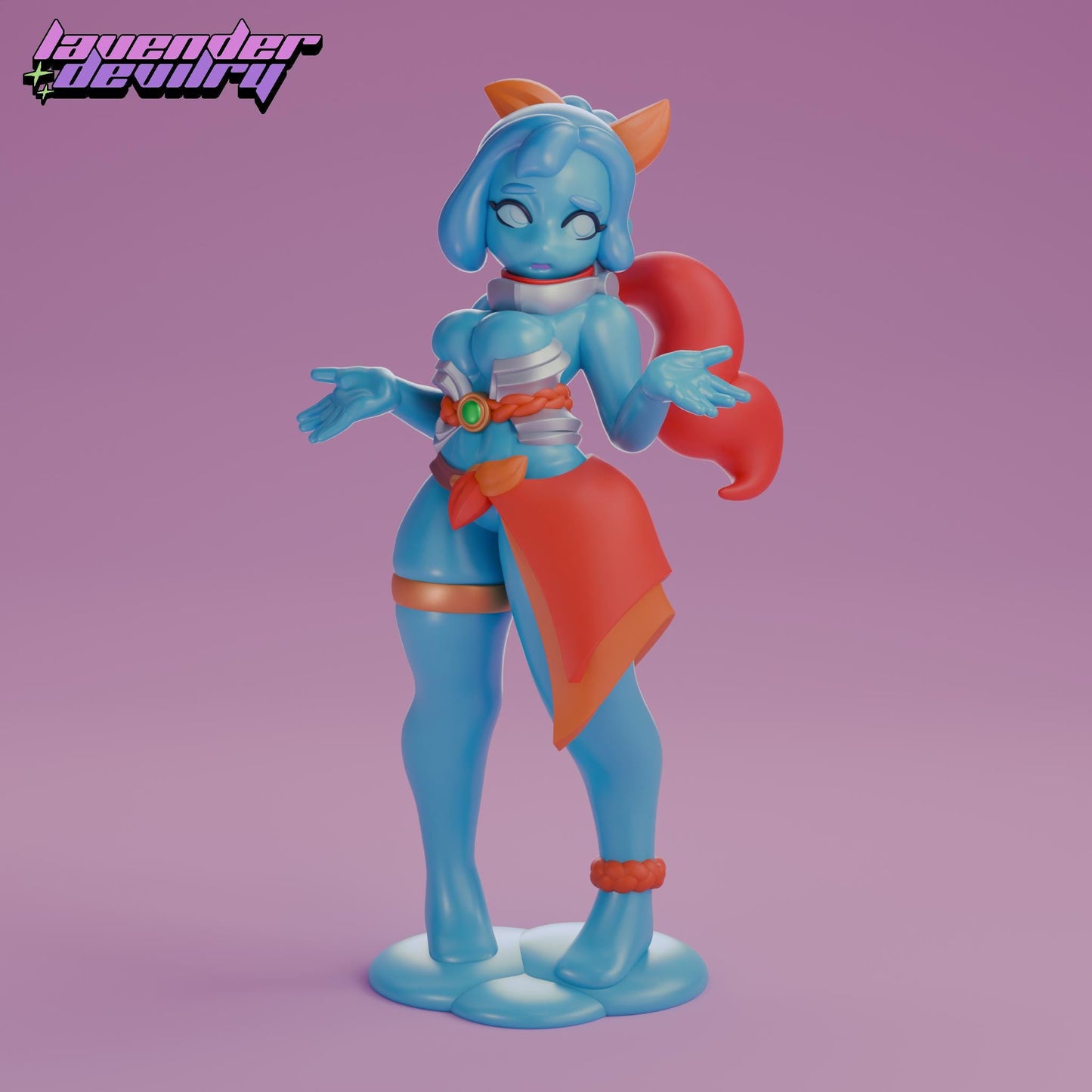 Slime Girl Slemma Miniature - 28mm / 32mm / 36mm / 75mm - Lavender Devilry - Unpainted Resin Printed Figure for D&D, TTRPGs and Board Games
