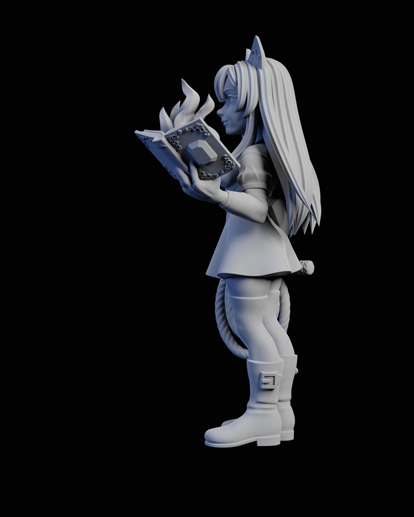 Cat Mage Bianca Miniature - 28mm / 32mm / 36mm / 75mm - Ethan Savage Studios - Unpainted Resin Printed Figure for TTRPGs and Board Games