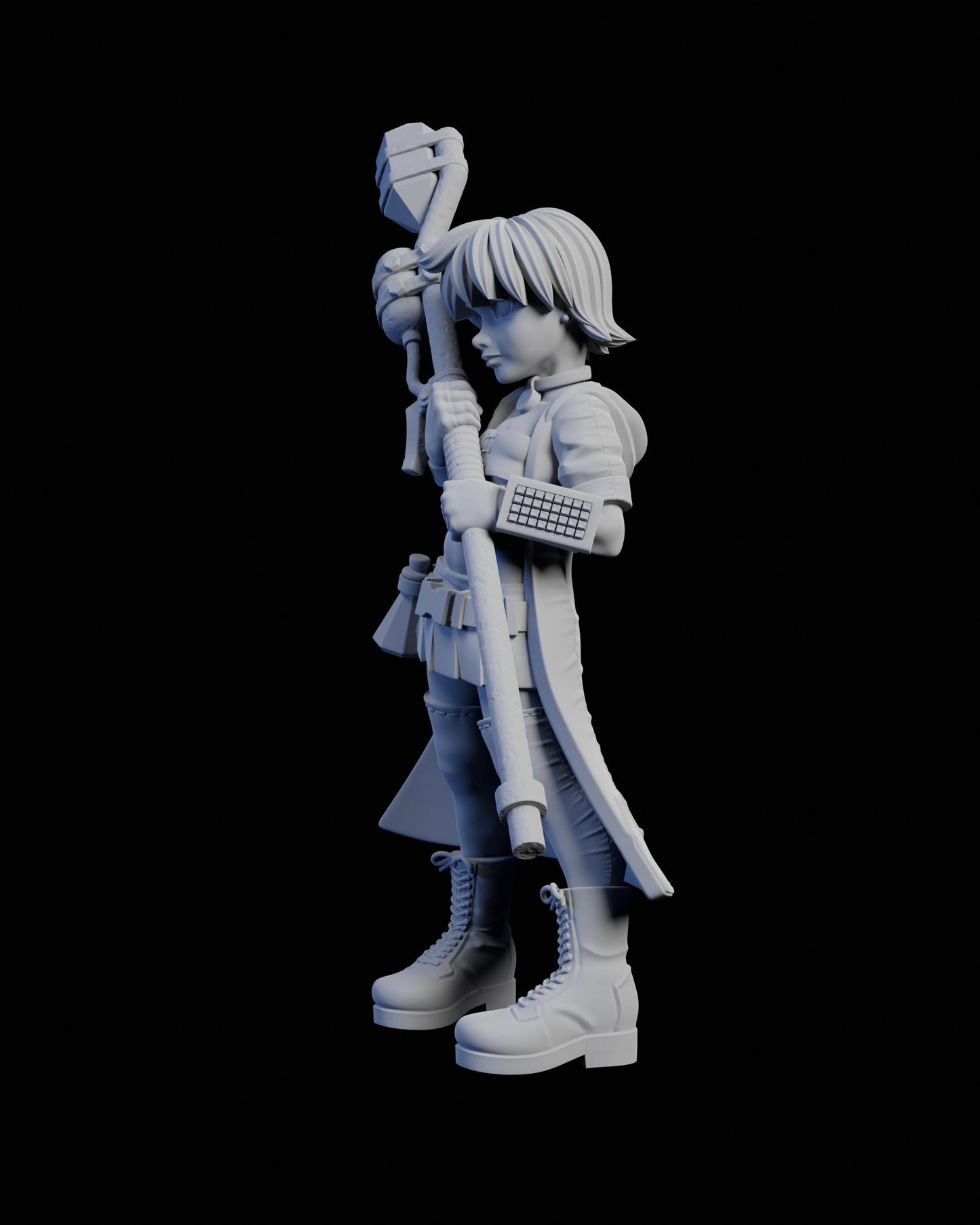 Techno Mage Eren Miniature - 28mm / 32mm / 36mm / 75mm - Ethan Savage Studios - Unpainted Resin Printed Figure for TTRPGs and Board Games