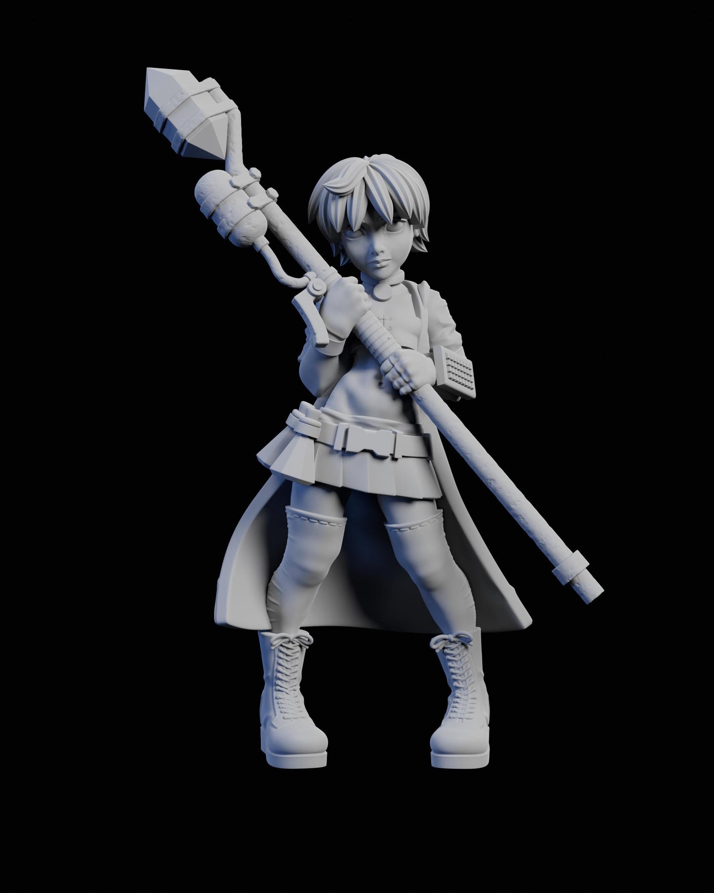 Techno Mage Eren Miniature - 28mm / 32mm / 36mm / 75mm - Ethan Savage Studios - Unpainted Resin Printed Figure for TTRPGs and Board Games