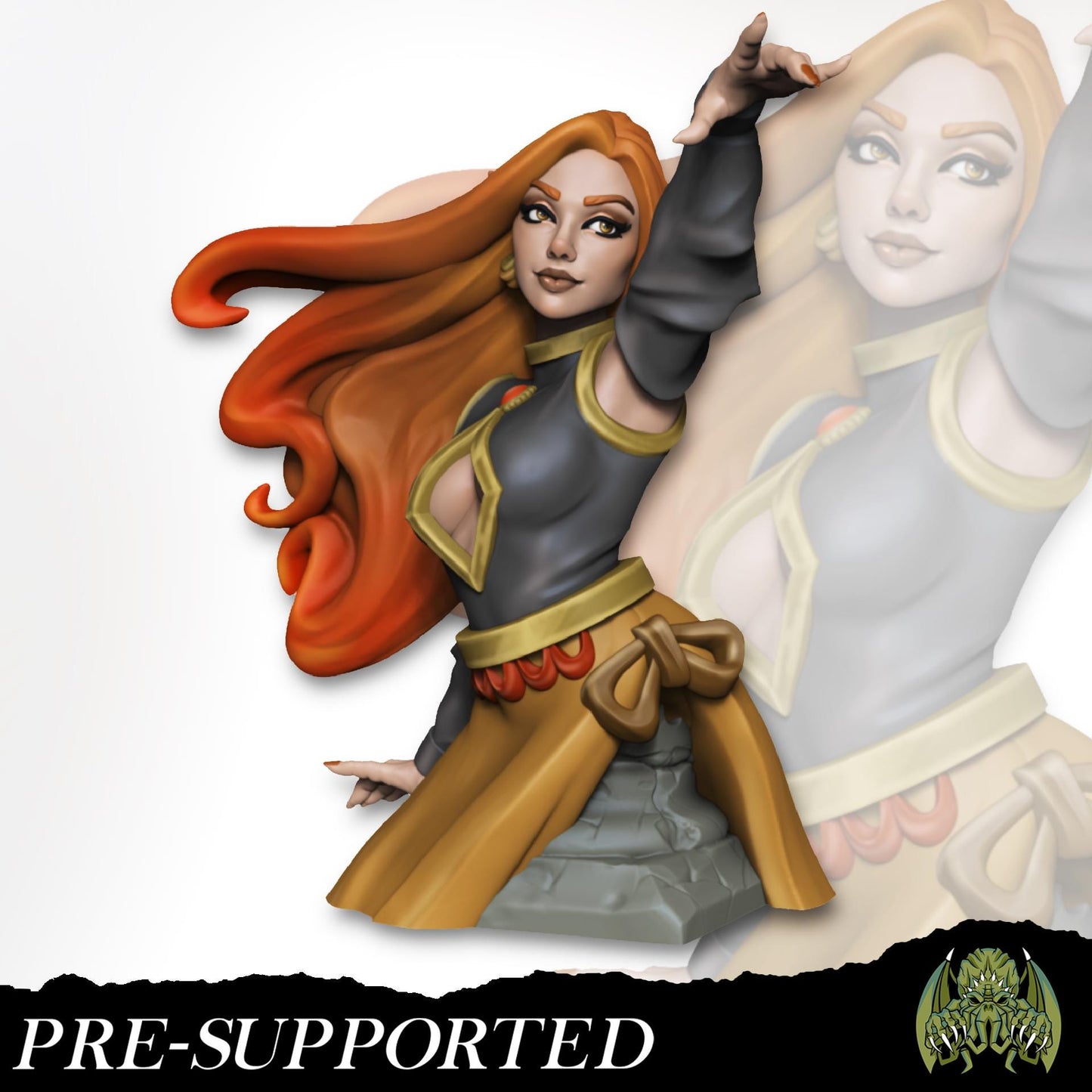 Ashara the Dancing Flame Miniature - Miniatures of Madness - 28mm / 32mm / 36mm / Bust - Unpainted Miniature for TTRPGs and Painting