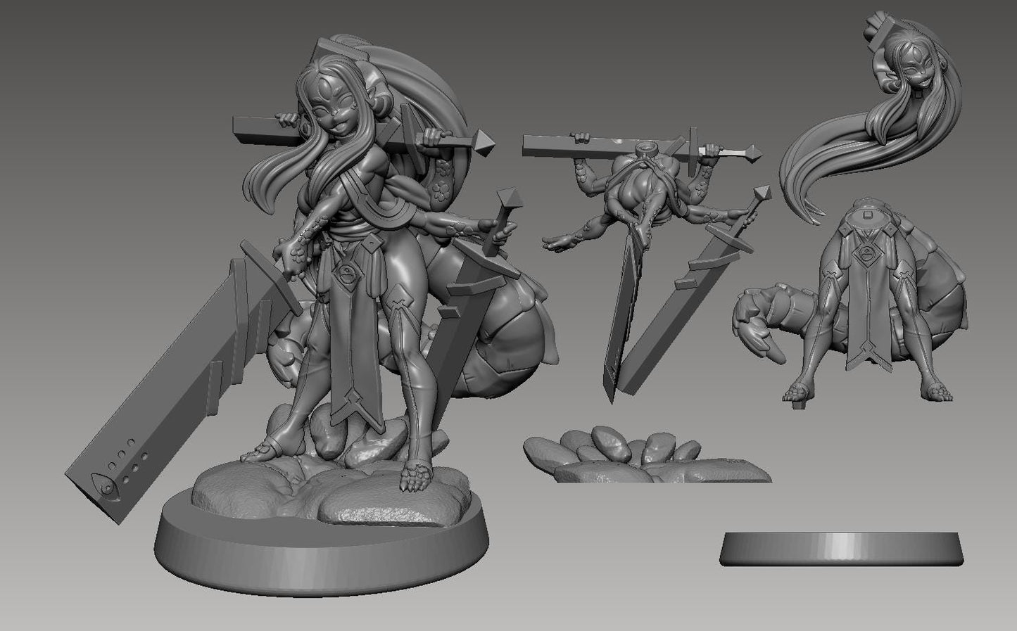 Dice Clan Miniature (4 Variations) - 28mm / 32mm / 36mm - LPOMC - Resin Printed Figure for D&D, TTRPGs, and Board Games